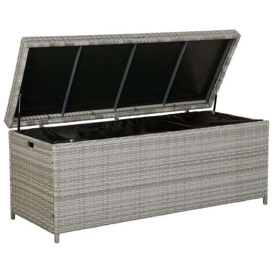 Opbevaringsboks MODENA 158 cm 63 cm PE-rattan Grå