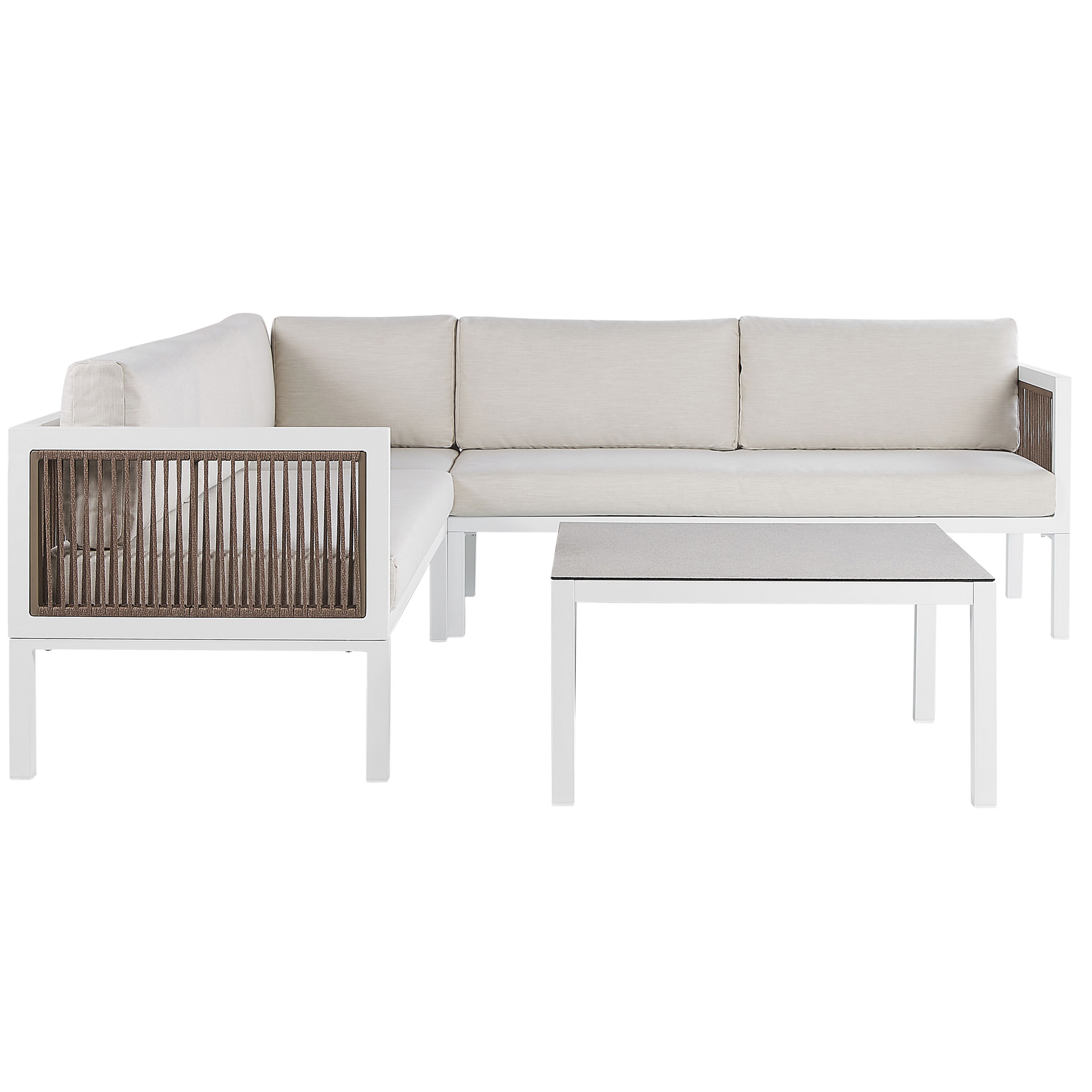 Have-hjørnesofasæt 4 personers BORELLO Metal Beige Venstrevendt