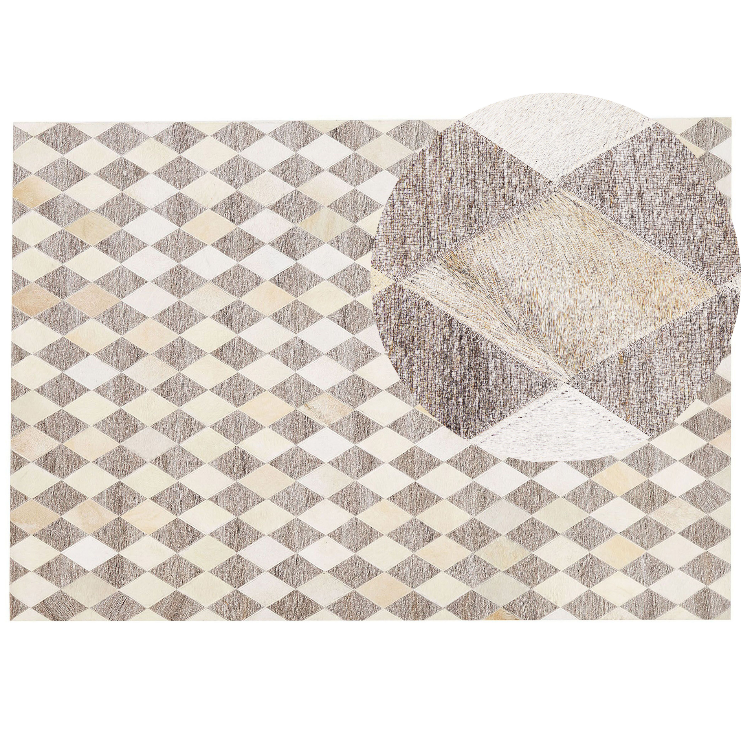 Gulvtæppe SESLICE Beige 160 x 230 cm Ægte læder