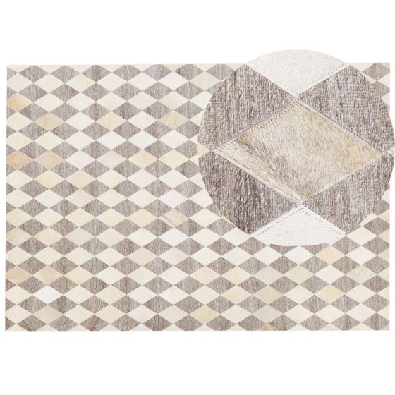 Gulvtæppe SESLICE Beige 160 x 230 cm Ægte læder