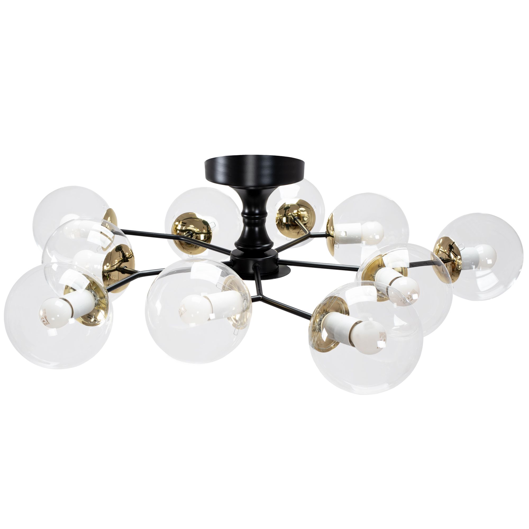 TOOLIGHT hængende loftlampe APP1136-10C Sort/Guld 30x78x30cm
