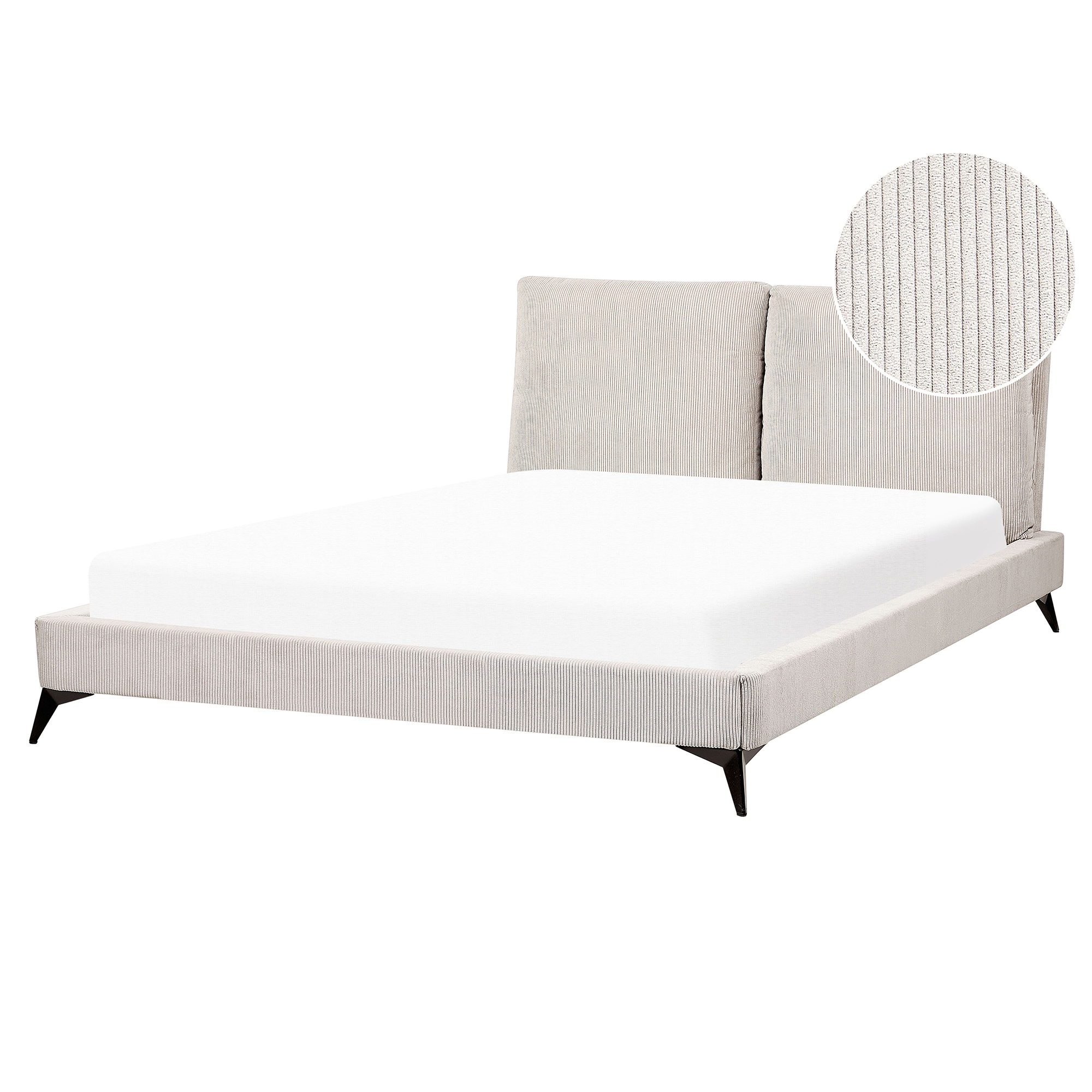 Seng Fløjl MELLE 160 x 200 cm Lys Beige