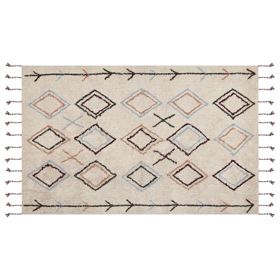 Gulvtæppe CORUM Beige 140 x 200 cm Bomuld