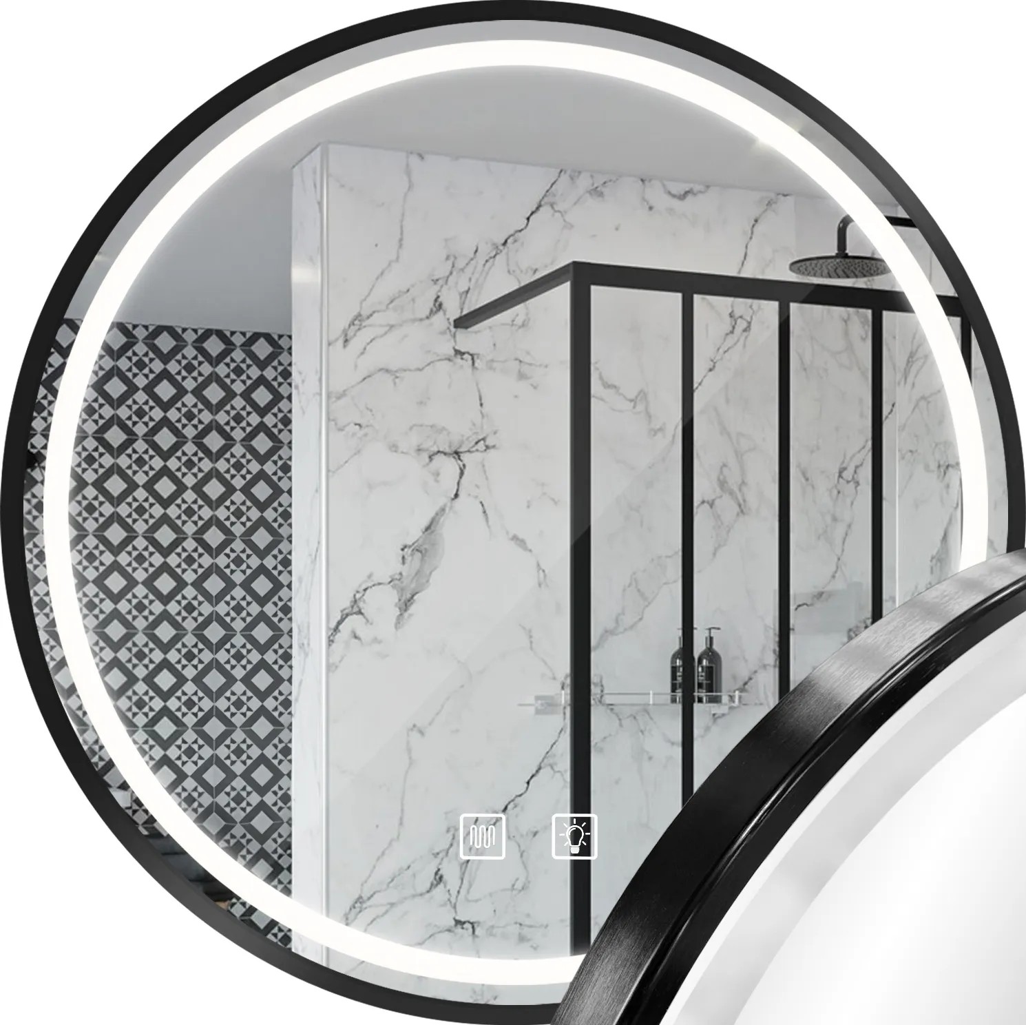 REA spejl LED P11394 MMJ 50cm Grå 2x50x50cm