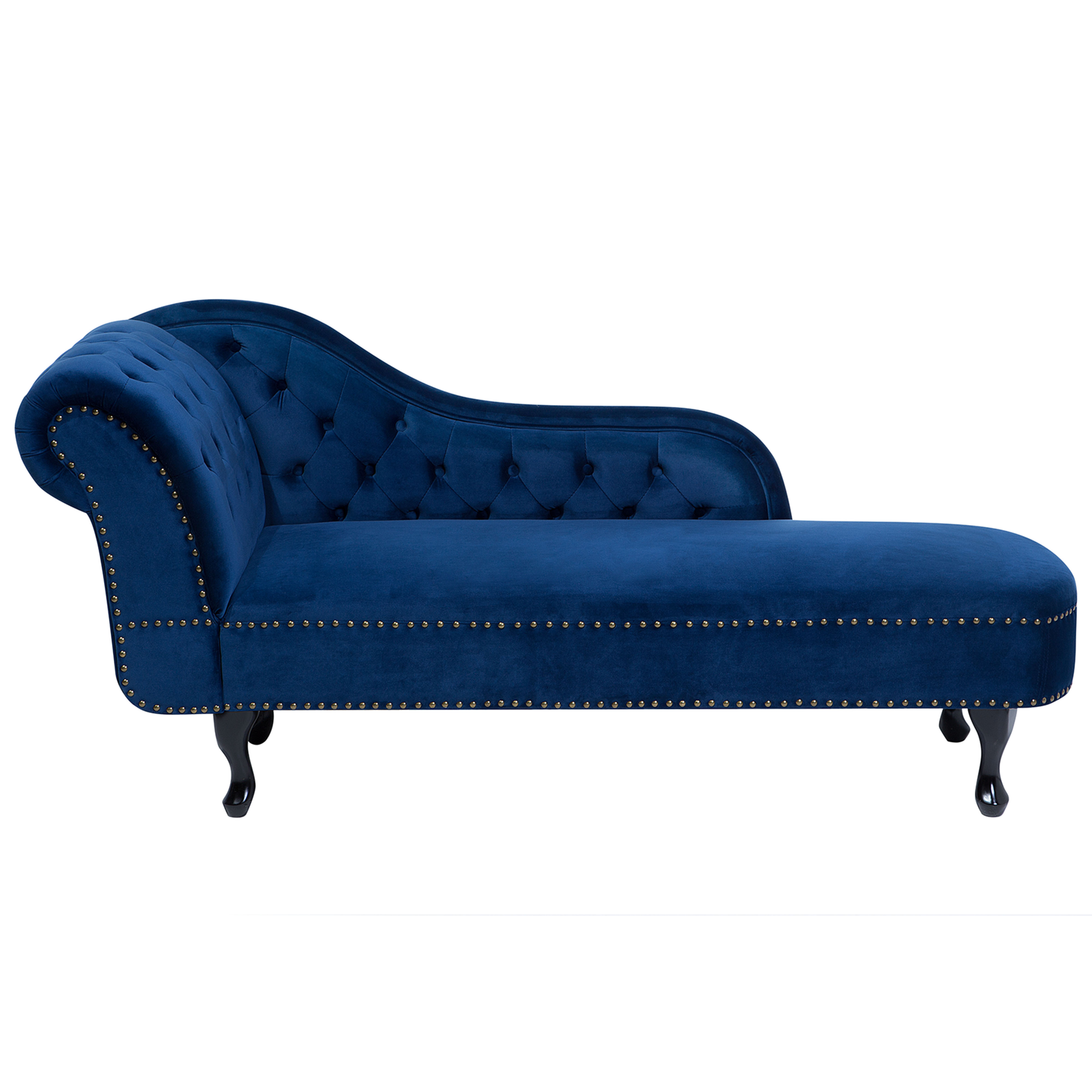 Venstrevendt chaiselong NIMES Velour Navy Blå
