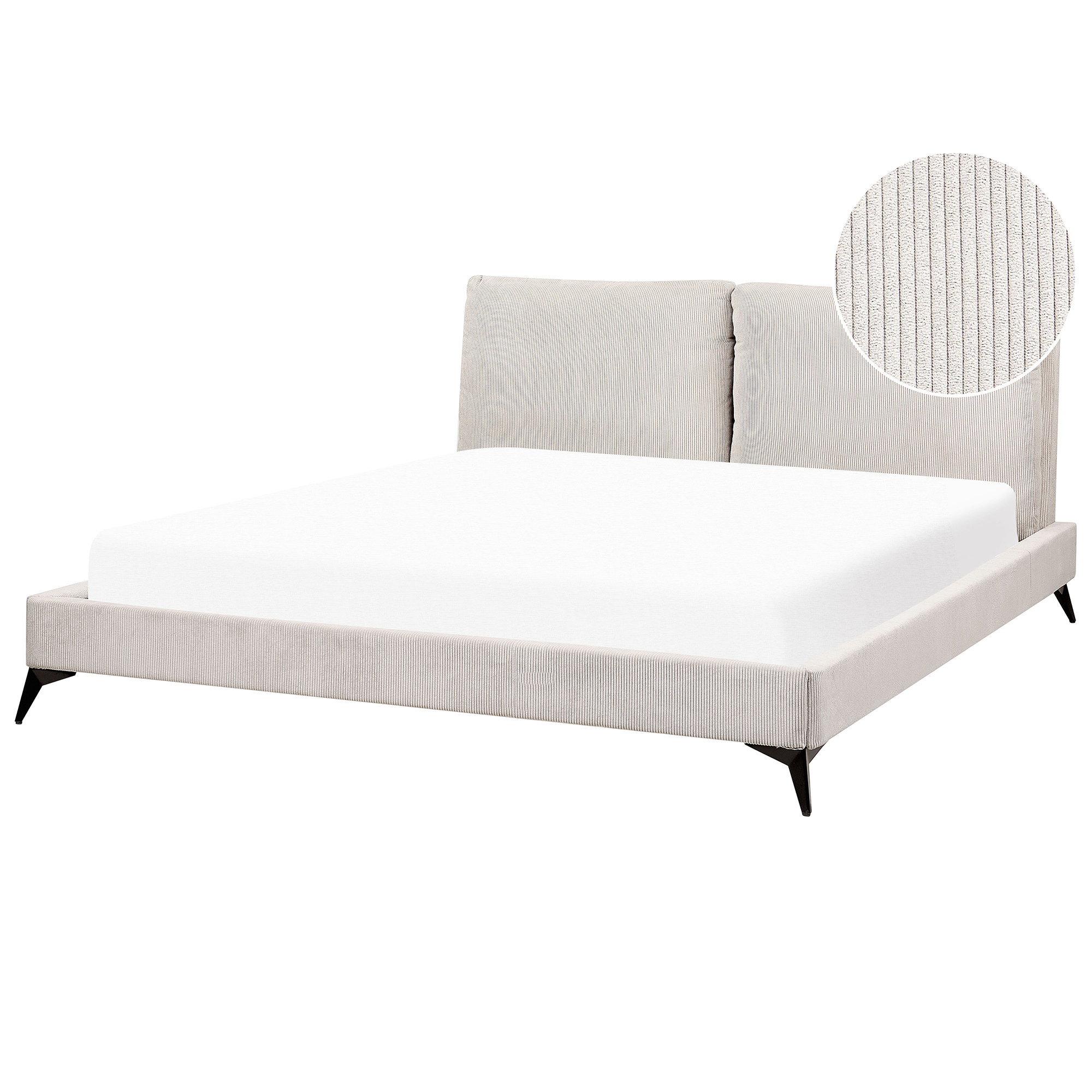 Seng Fløjl MELLE 180 x 200 cm Lys Beige