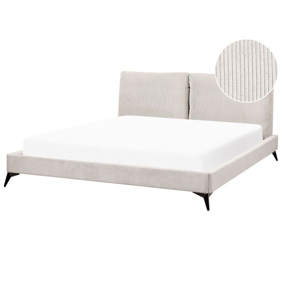 Seng Fløjl MELLE 180 x 200 cm Lys Beige