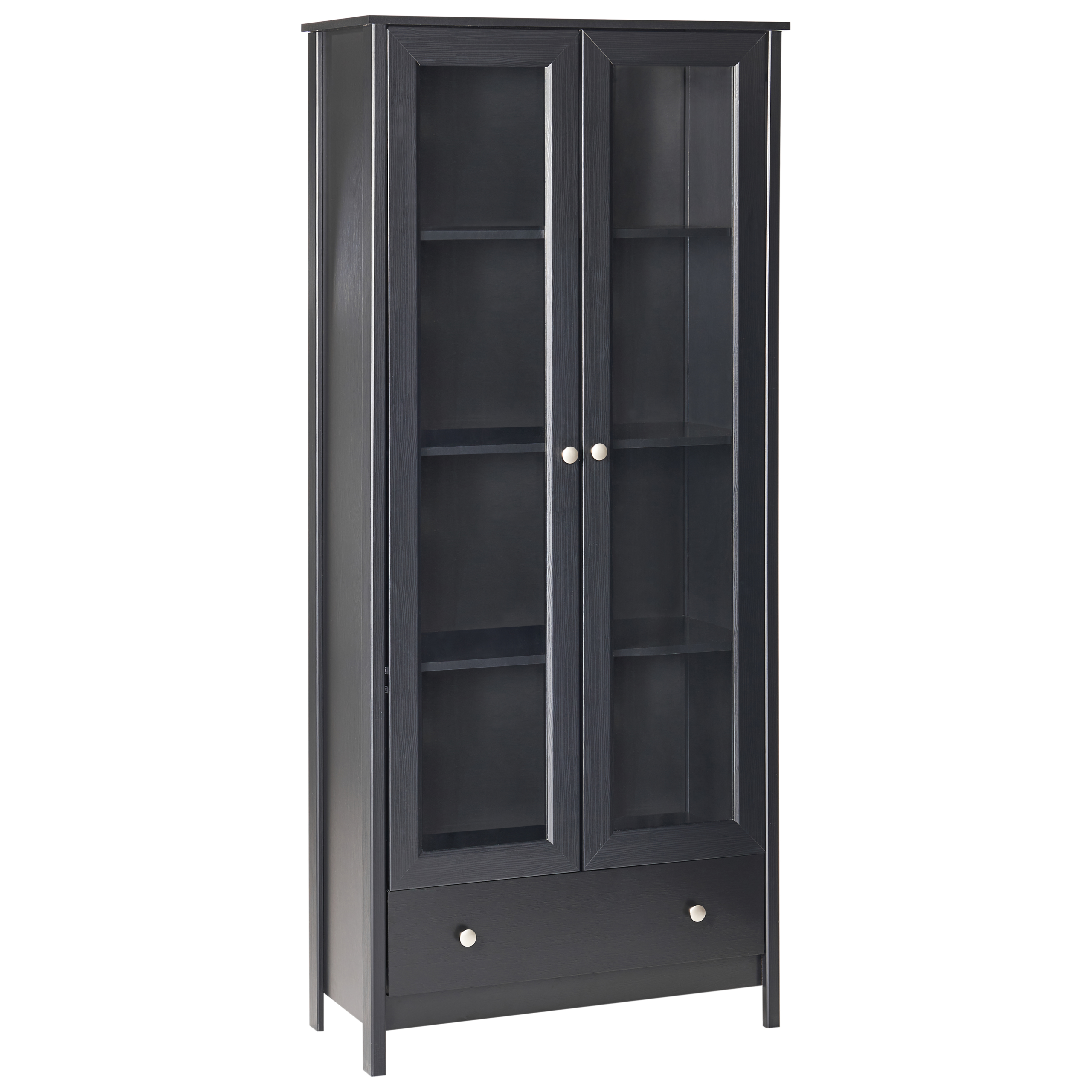 Glas vitrineskab NORNALUP 80 cm Sort