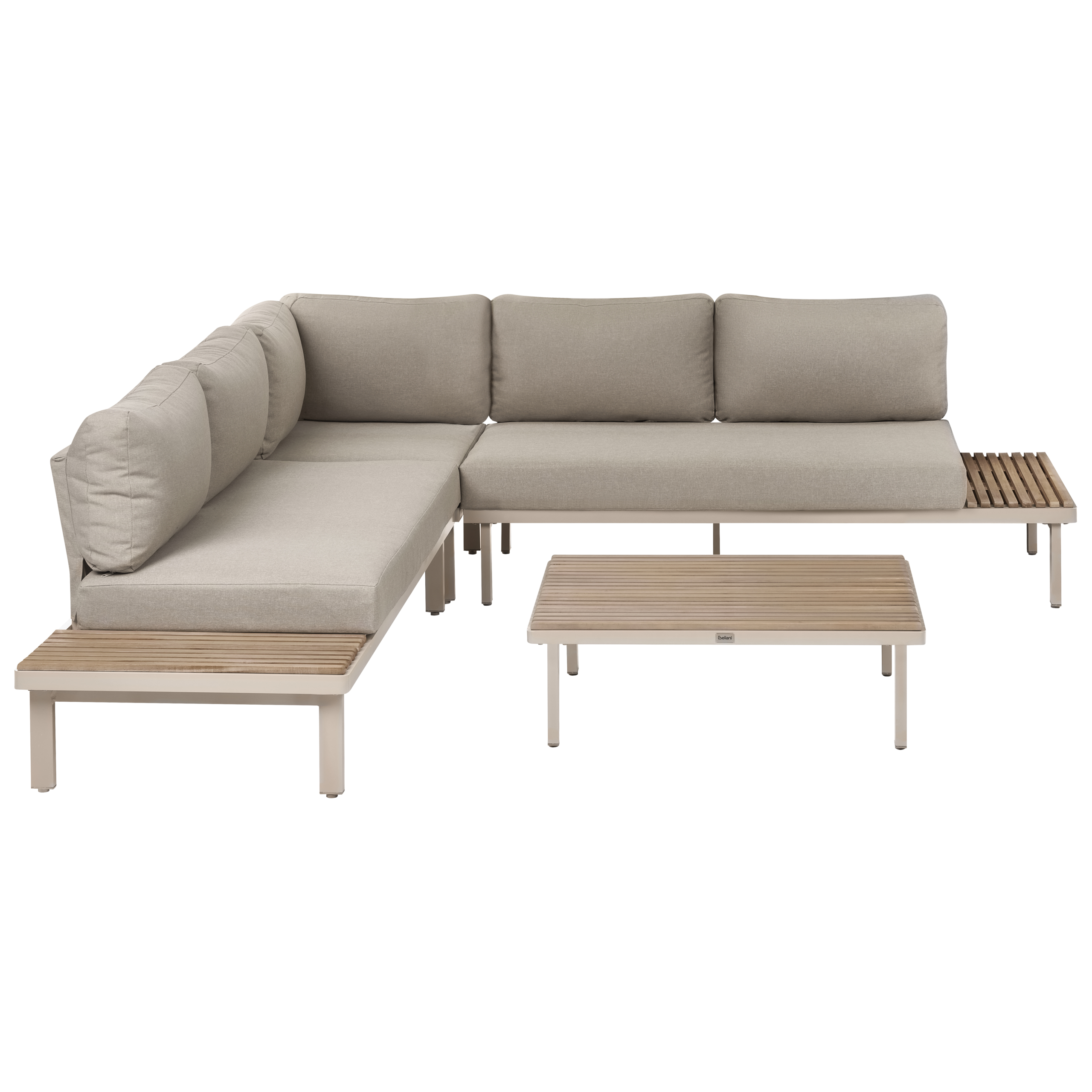 Have-hjørnesofasæt 5 personers FIVIZZANO Akacietræ Beige