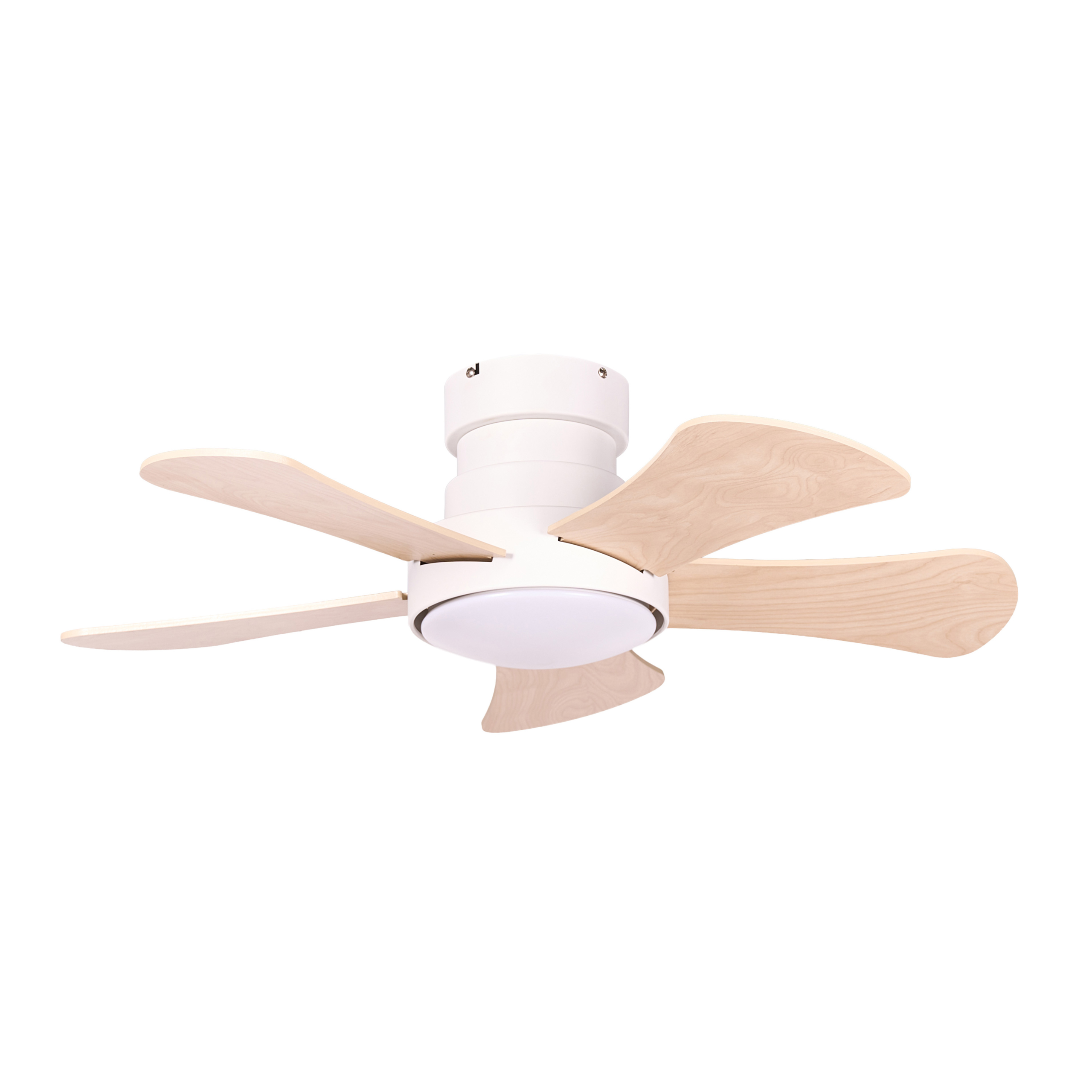 Ventilator med lys BIVENS Med fjernbetjening LED Lys Beige