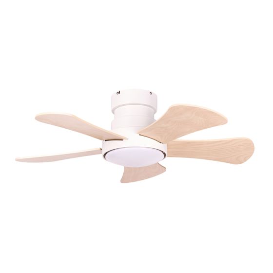 Ventilator med lys BIVENS Med fjernbetjening LED Lys Beige