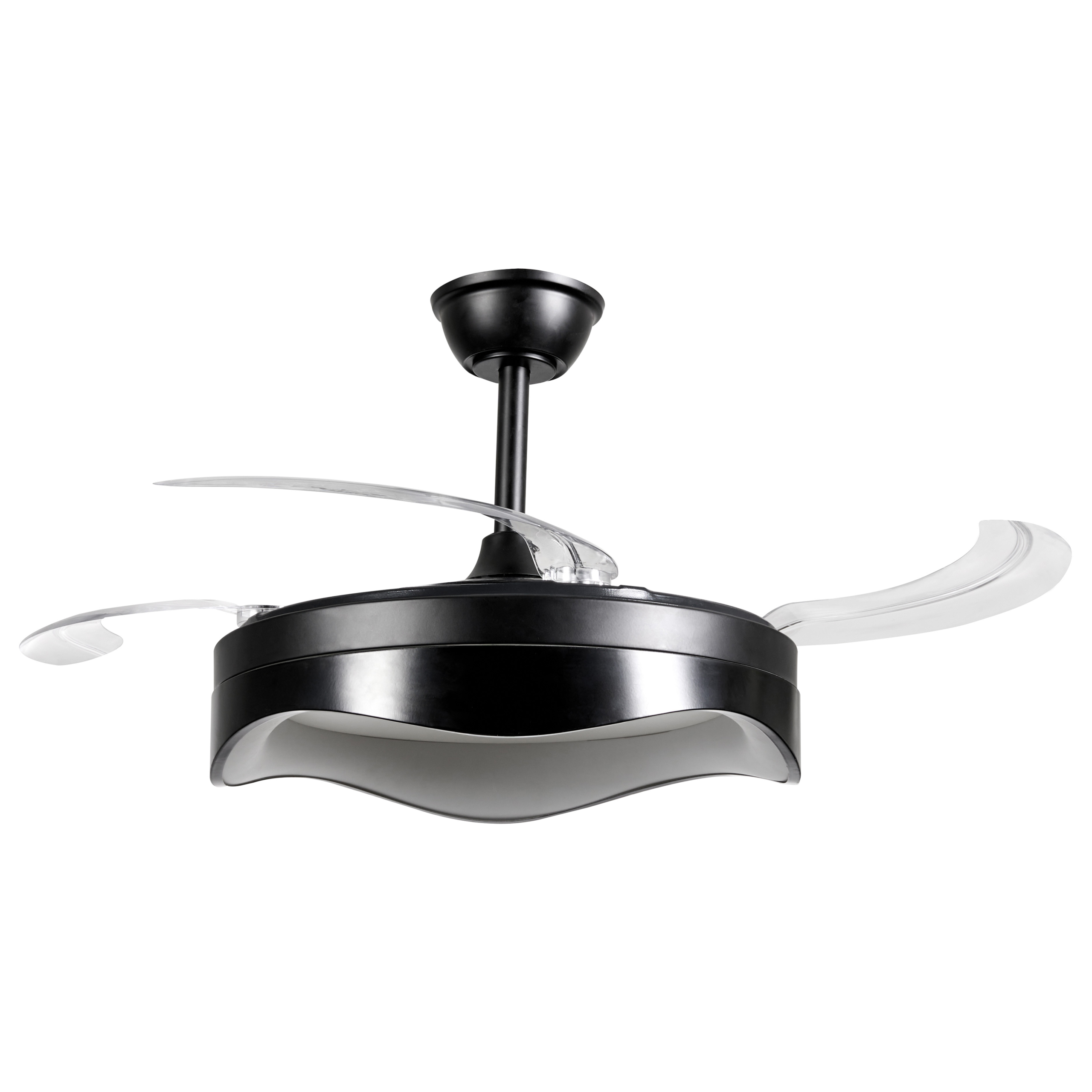 Ventilator med lys ETONIA Med fjernbetjening LED Sort