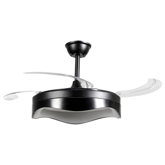 Ventilator med lys ETONIA Med fjernbetjening LED Sort