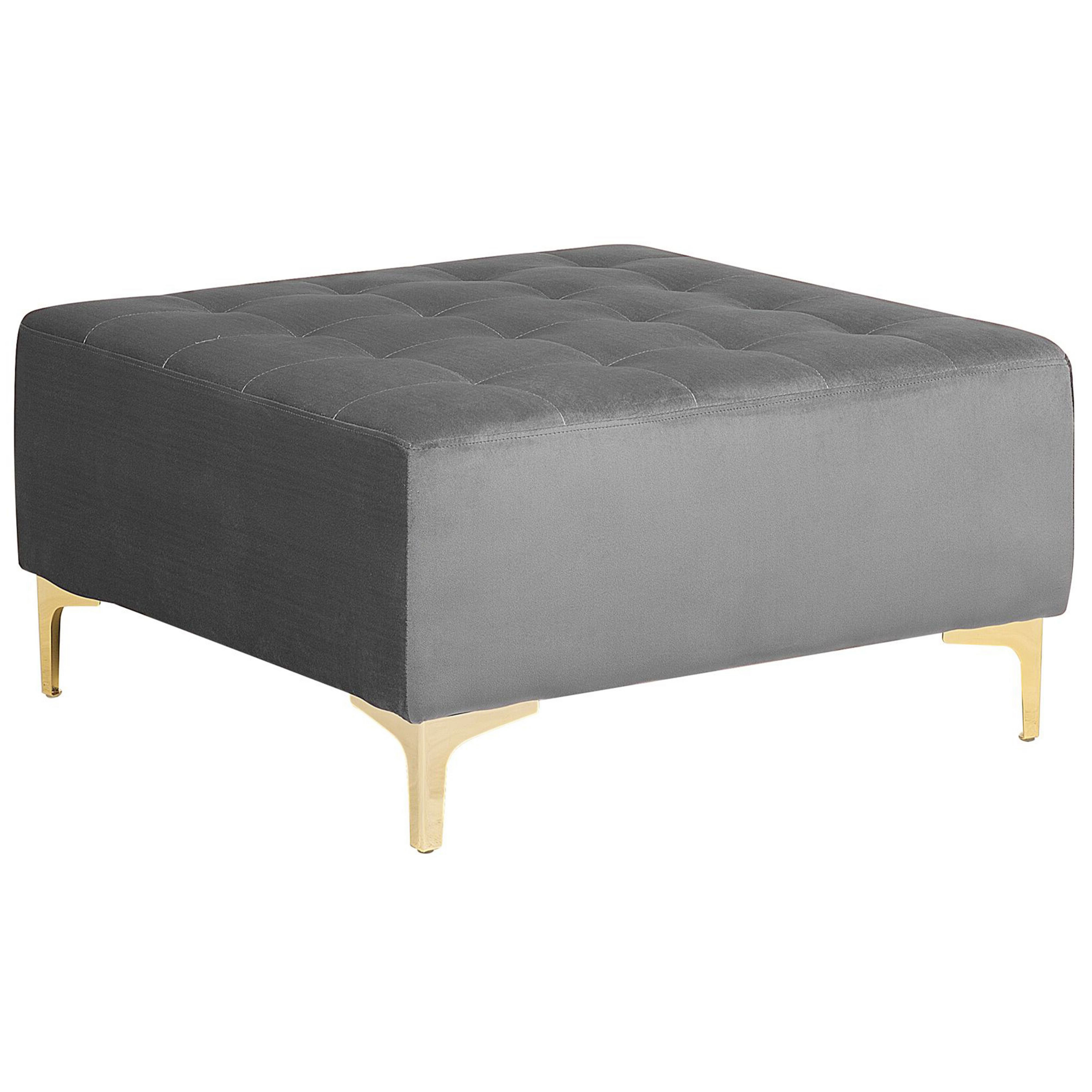 Fodskammel ABERDEEN Velour Grå