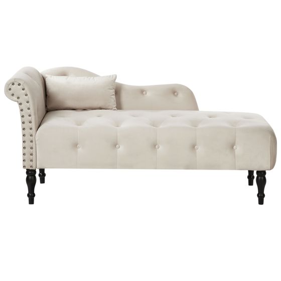 Venstrevendt chaiselong IVRY Velour Lys Beige