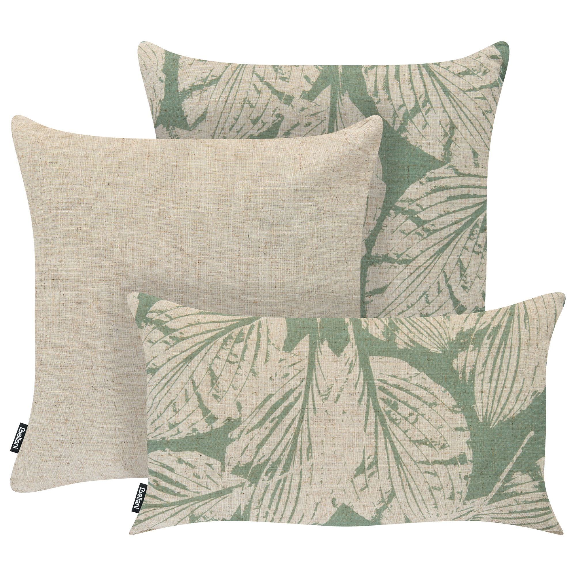 Sæt af 3 havehynder ARENARIA Abstraktmønster 45 x 45 cm Beige/Grøn
