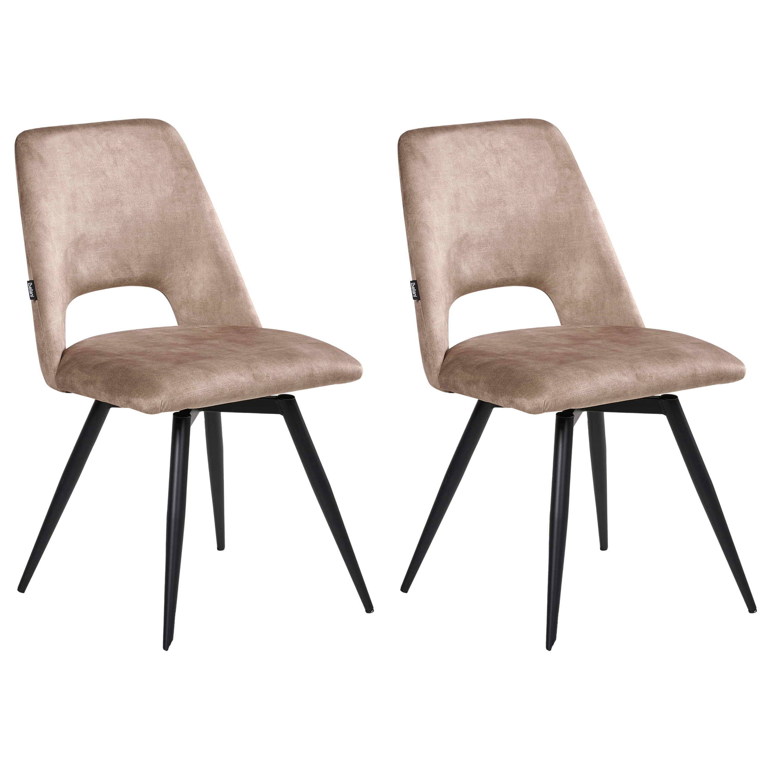 Sæt med 2 spisebordsstole HALLETT Velour Beige