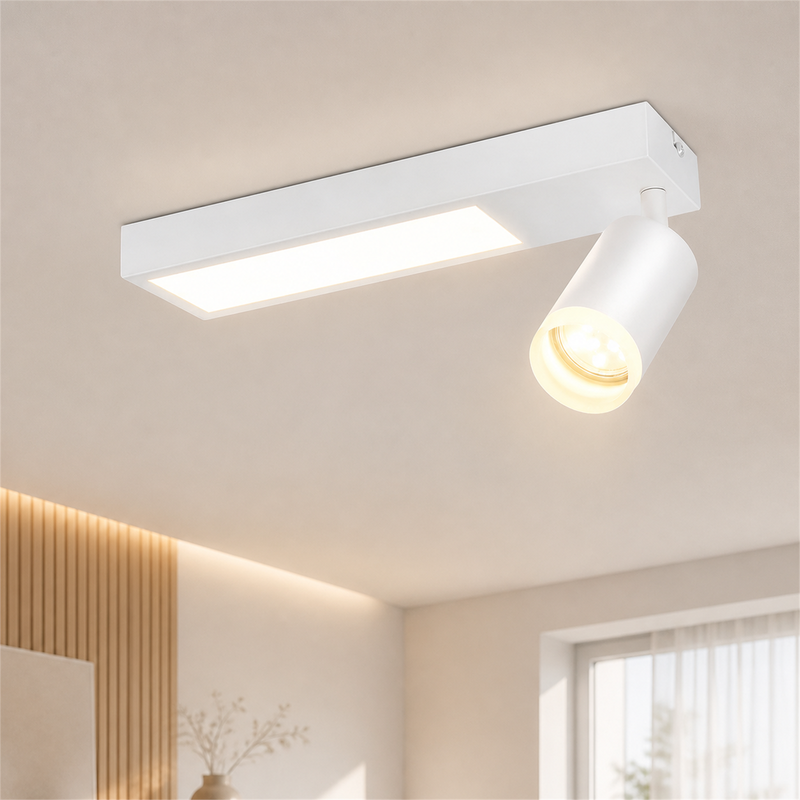 NETTLIFE Loftspotlight 1 lampe GU10 til soveværelse 3000k 20W sort køkkenlampe varm hvid justerbar til soveværelse køkken