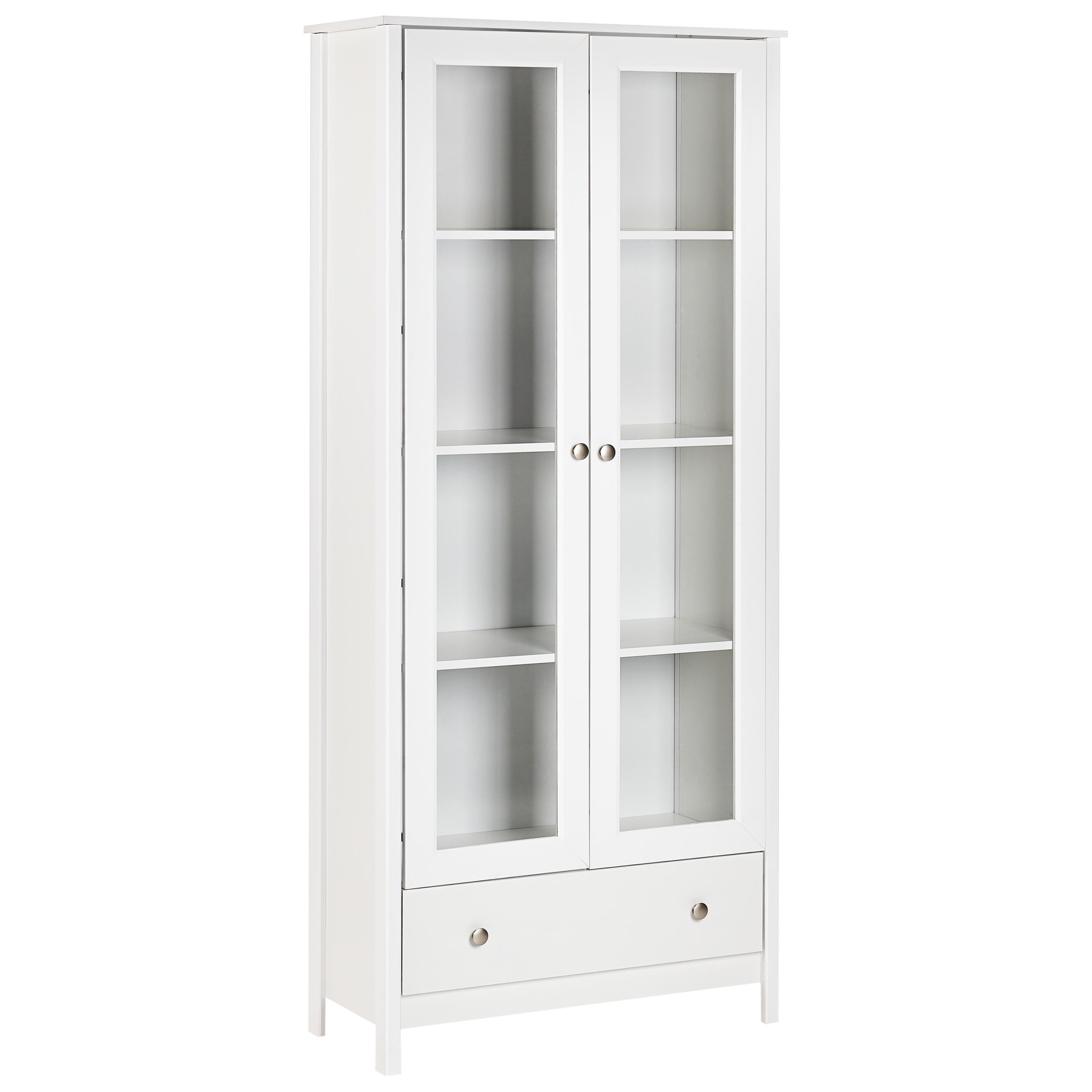 Glas vitrineskab NORNALUP 80 cm Hvid
