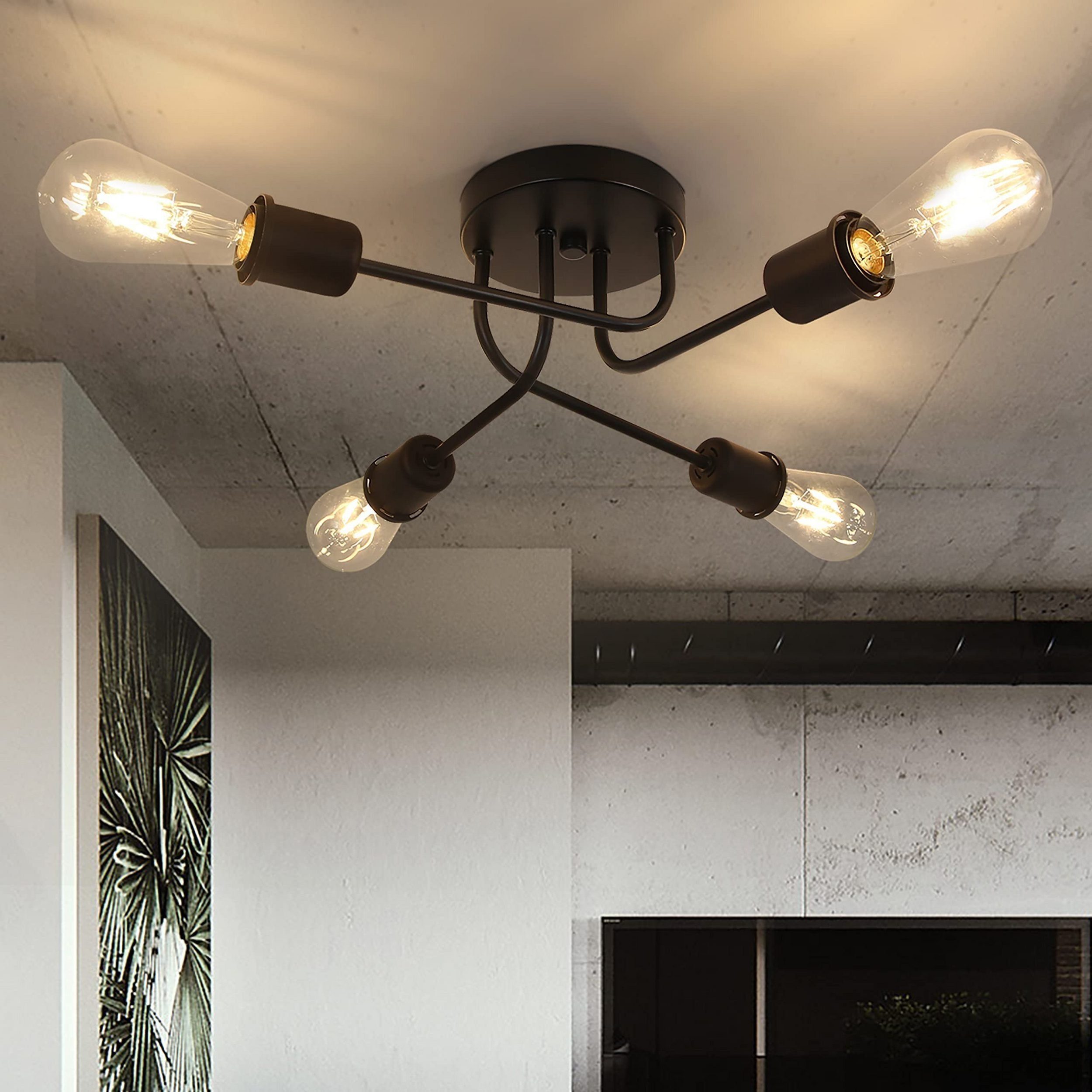 NETTLIFE Loftlampe, sort metal
