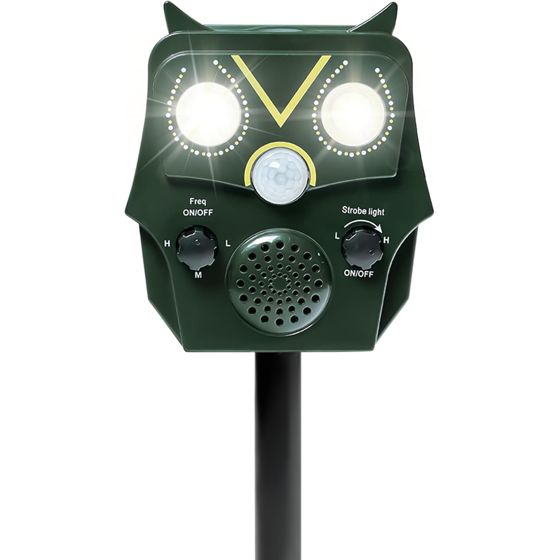 NETTLIFE Katteafskrækker Ultralyd Dyreafskrækker – 5 tilstande, PIR-sensor, LED-lys, vandtæt til katte, hunde, fugle