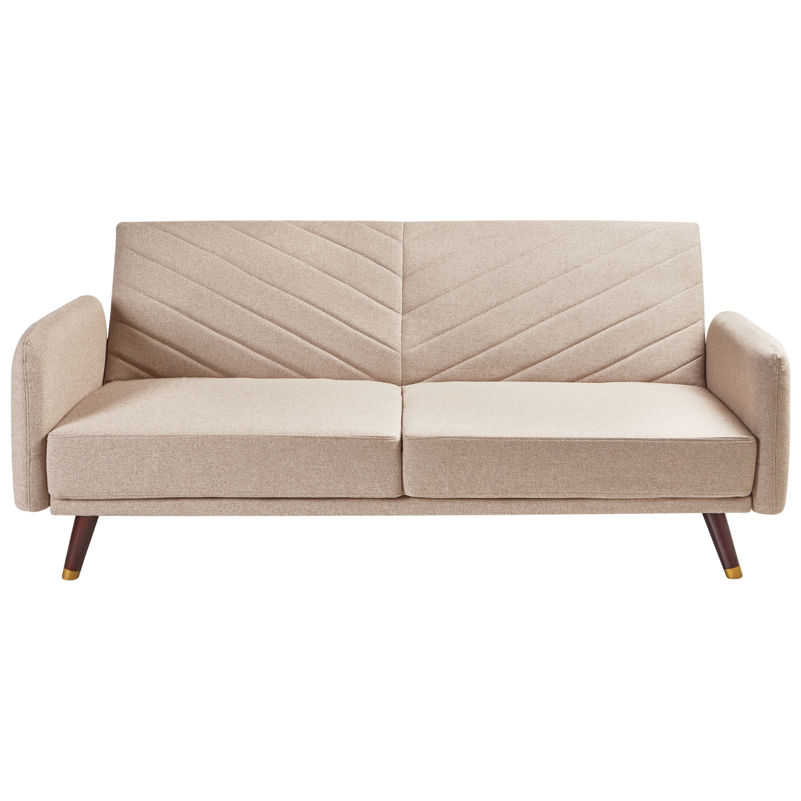Sovesofa 3 personers SENJA Kunstlinned Lysebrun