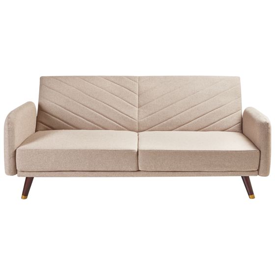 Sovesofa 3 personers SENJA Kunstlinned Lysebrun