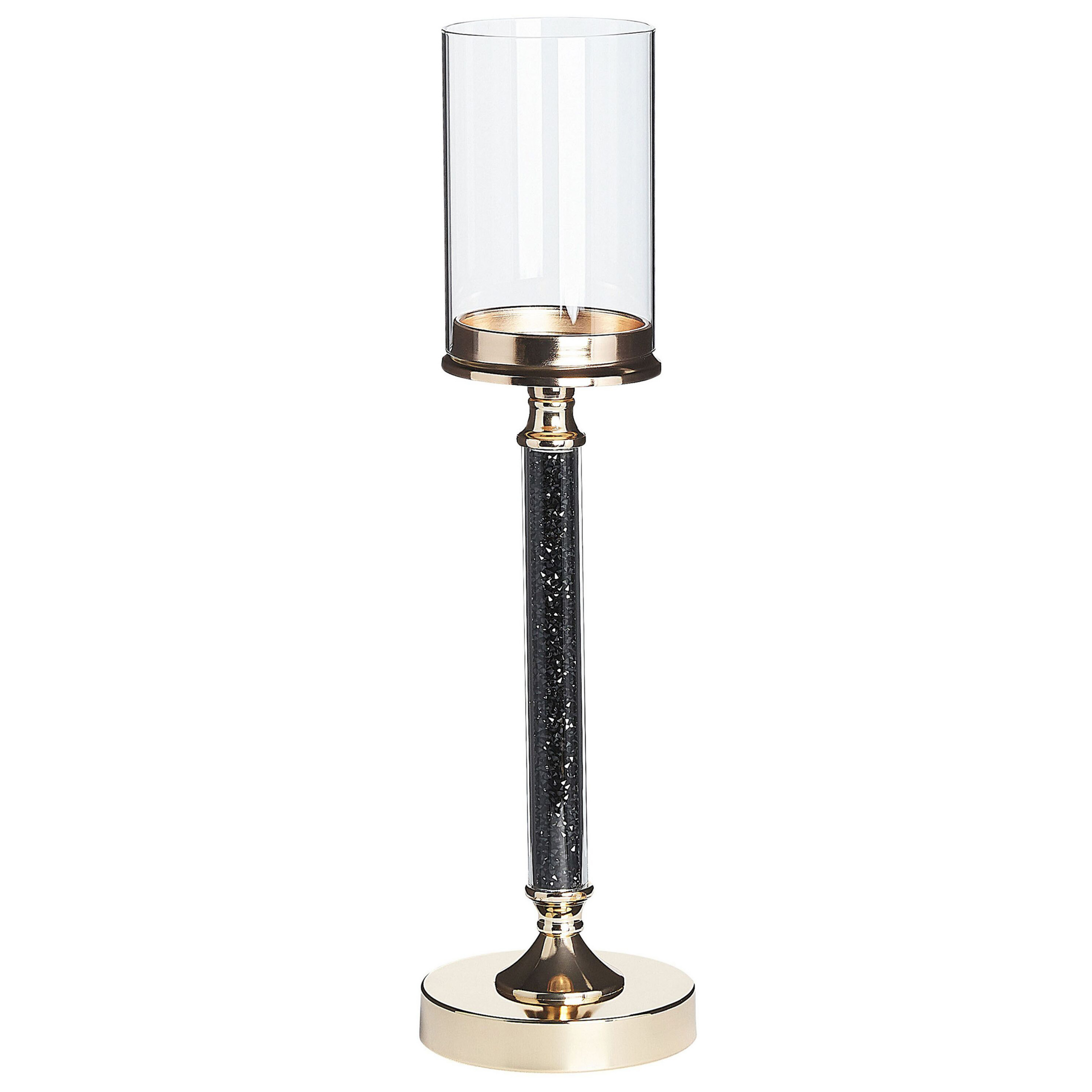 Lysestage ABBEVILLE 48 cm Glas Sort