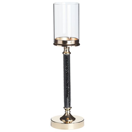 Lysestage ABBEVILLE 48 cm Glas Sort