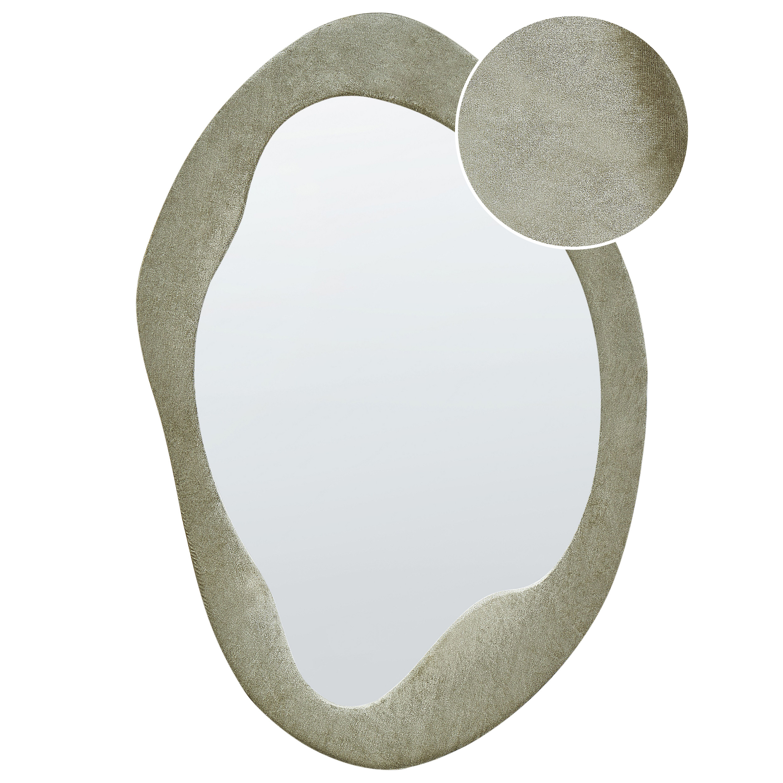 Vægspejl LENAX 59 cm 90 cm Velour Olivengrøn