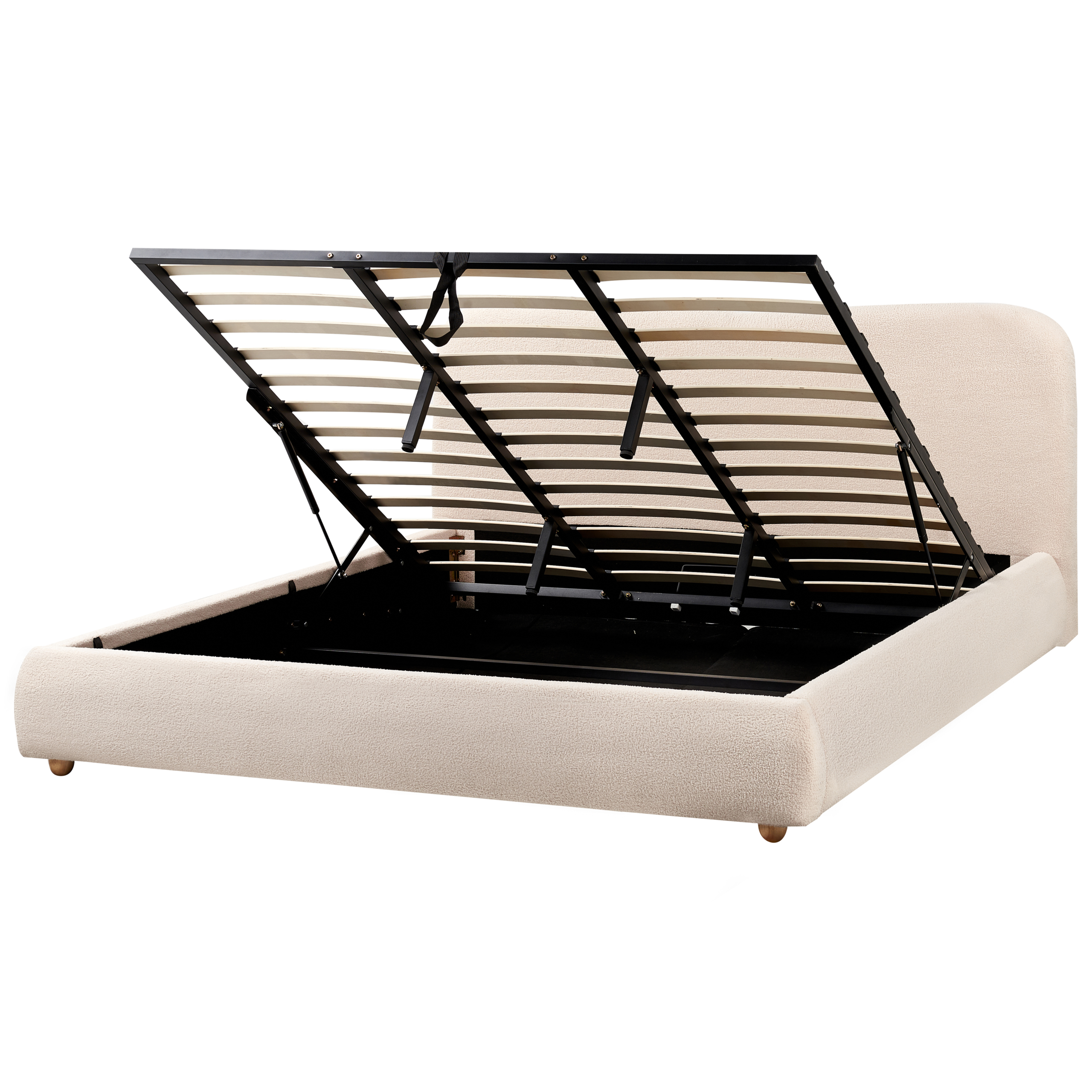 Seng med opbevaring BLAGNAC Boucle Lys Beige 180 x 200 cm