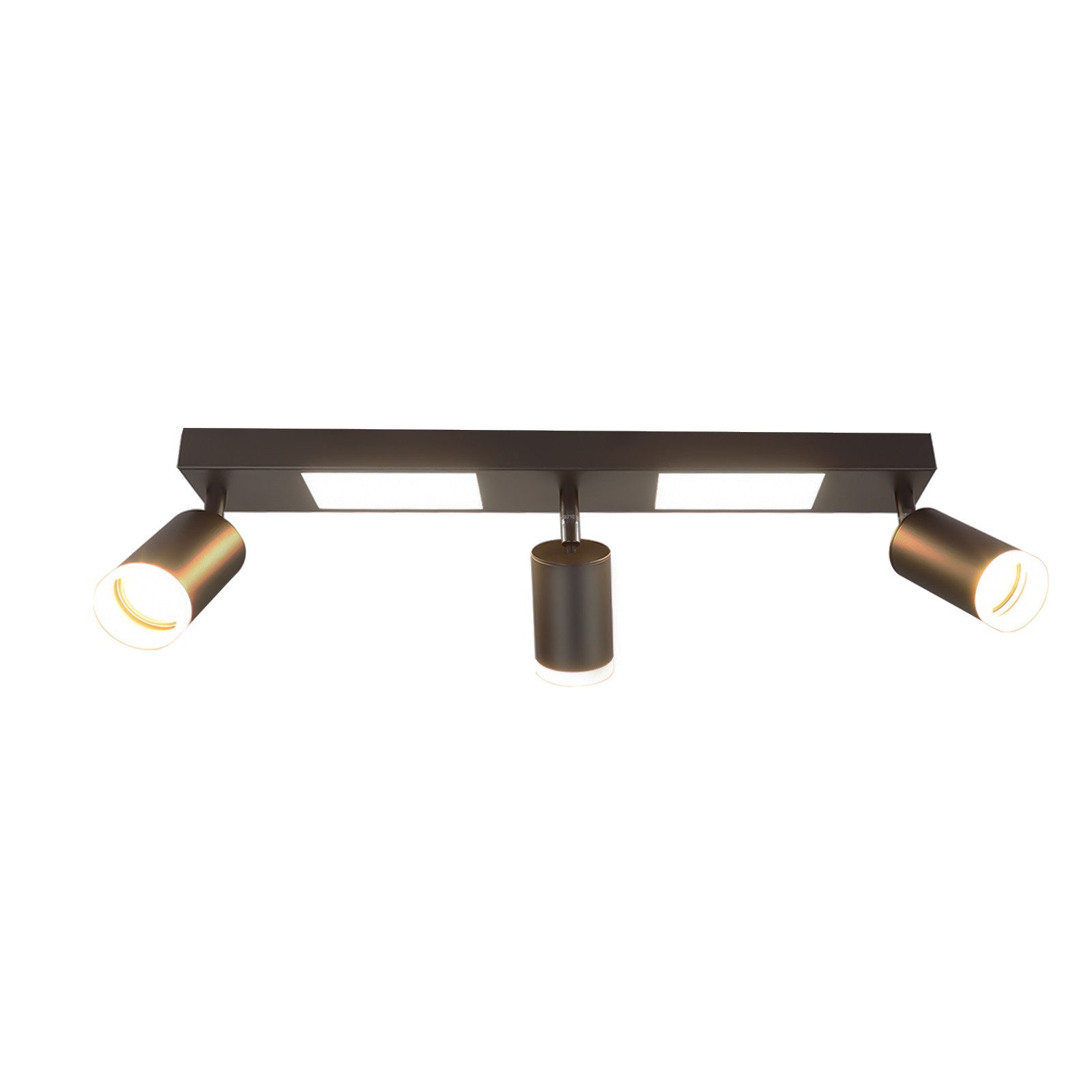 NETTLIFE Loftspotlight med 3 pærer GU10 til soveværelse, 3000k, 20W køkkenlampe, sort, varm hvid, justerbar