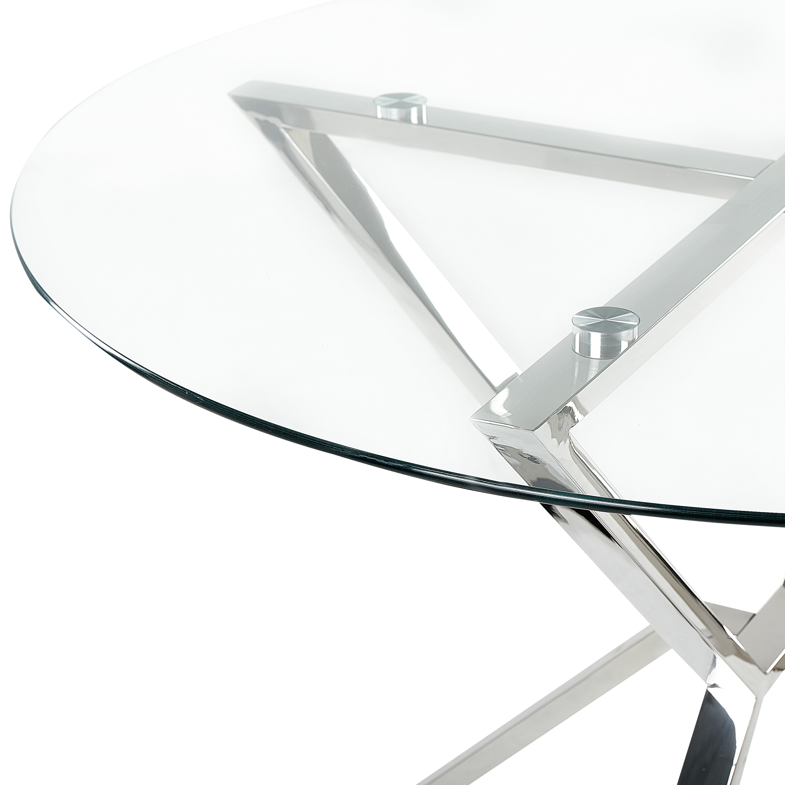 Spisebord BOSCO Sølv 105 cm 105 cm Hærdet glas