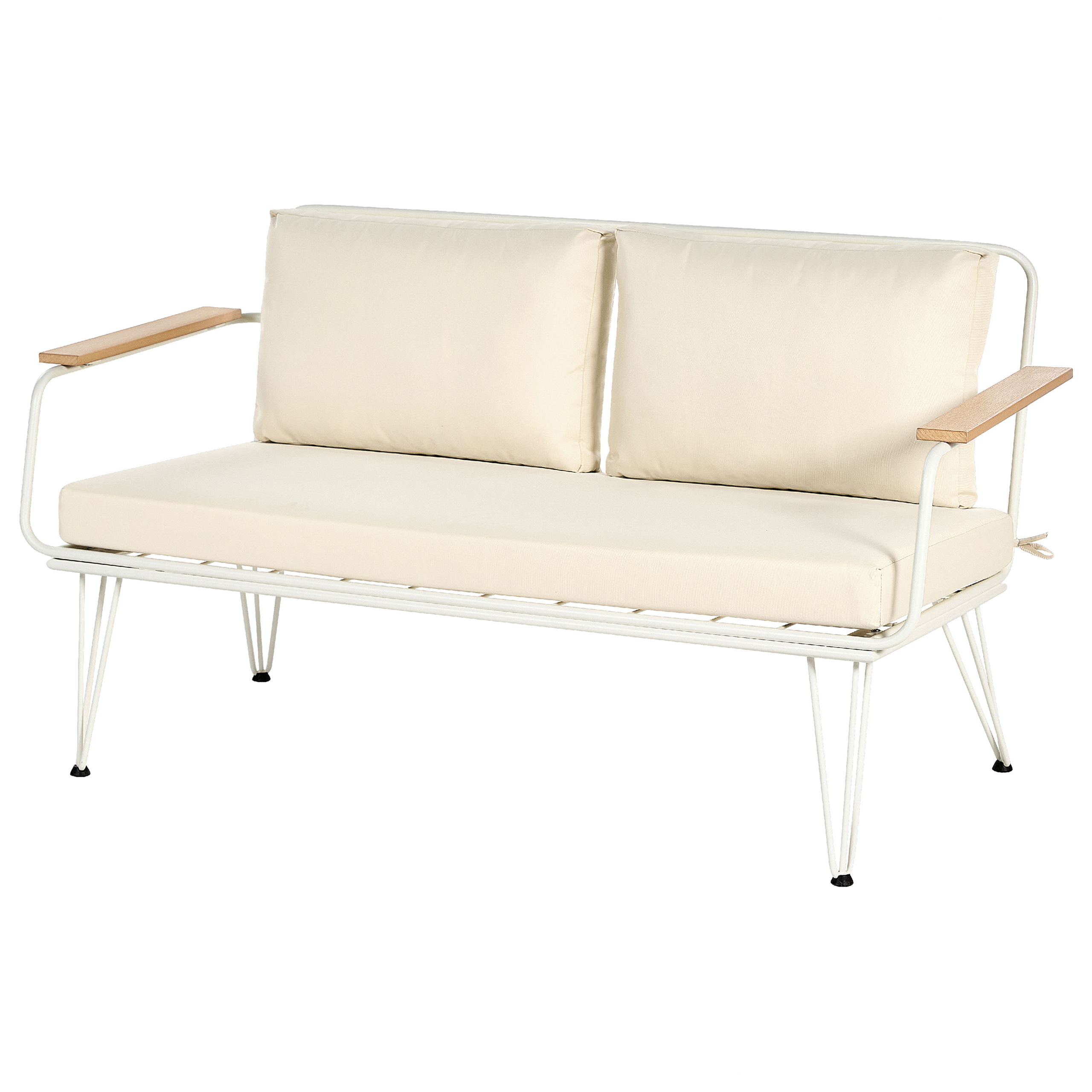 Loungesæt med bord 4 personers MONTESILVANO Metal Lys Beige