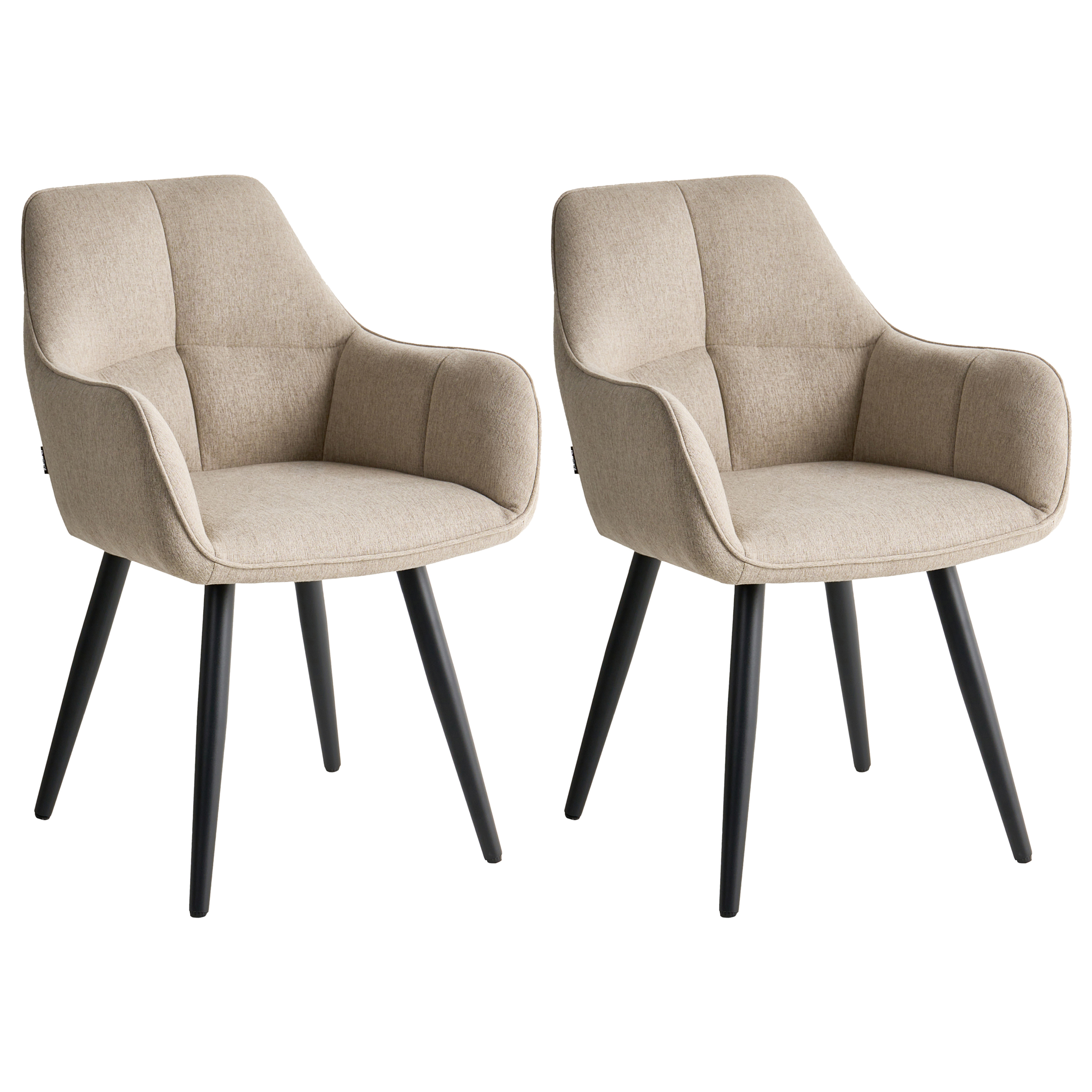Sæt med 2 spisebordsstole TIRANO Kunstlinned Beige