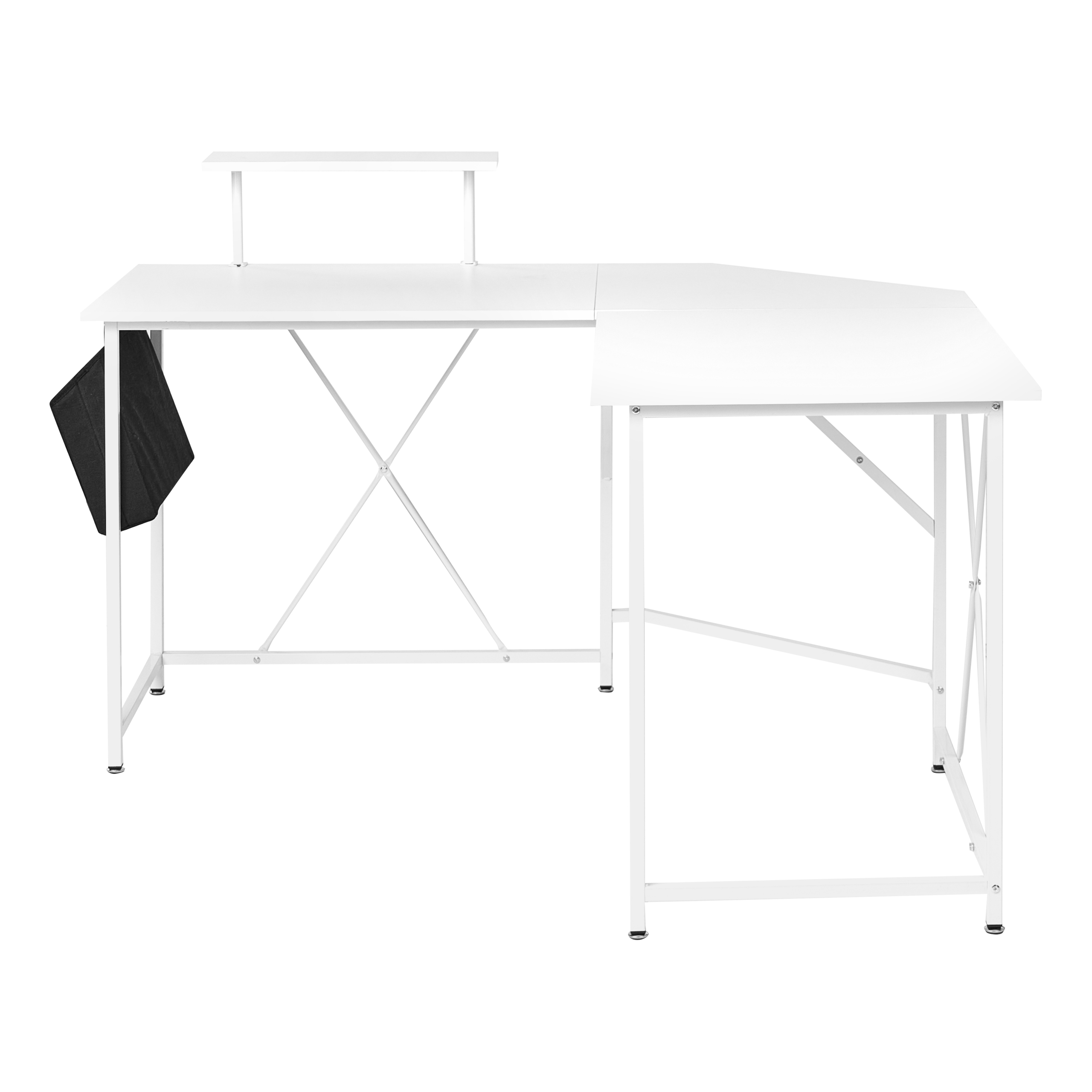 Hjørneskrivebord TACONY 180 cm 140 cm med opbevaring Hvid