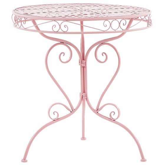 Bistro bord ALBINIA 70 cm 70 cm Metal Lyserød