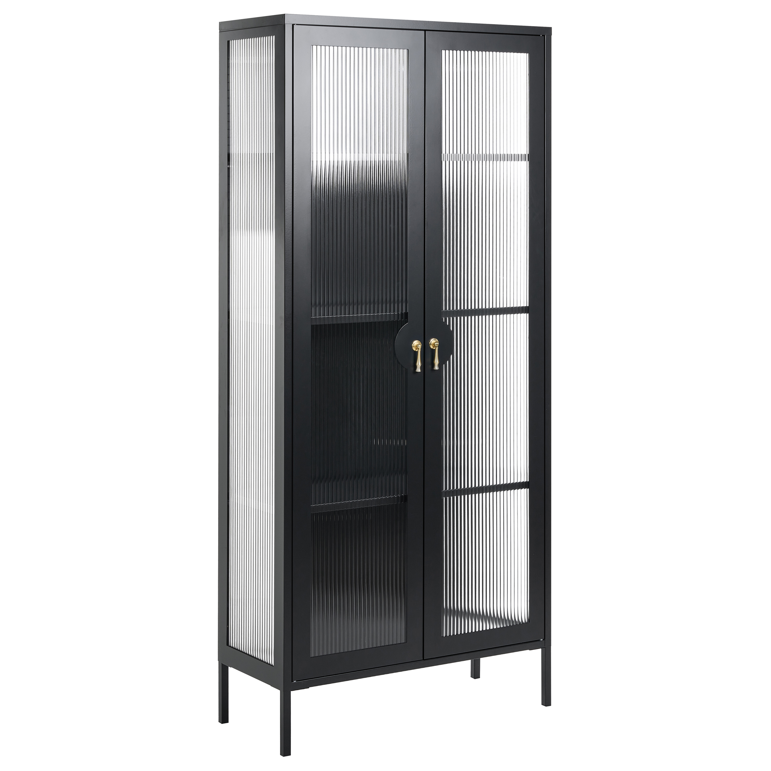 Glas vitrineskab GLEORA Metal Sort