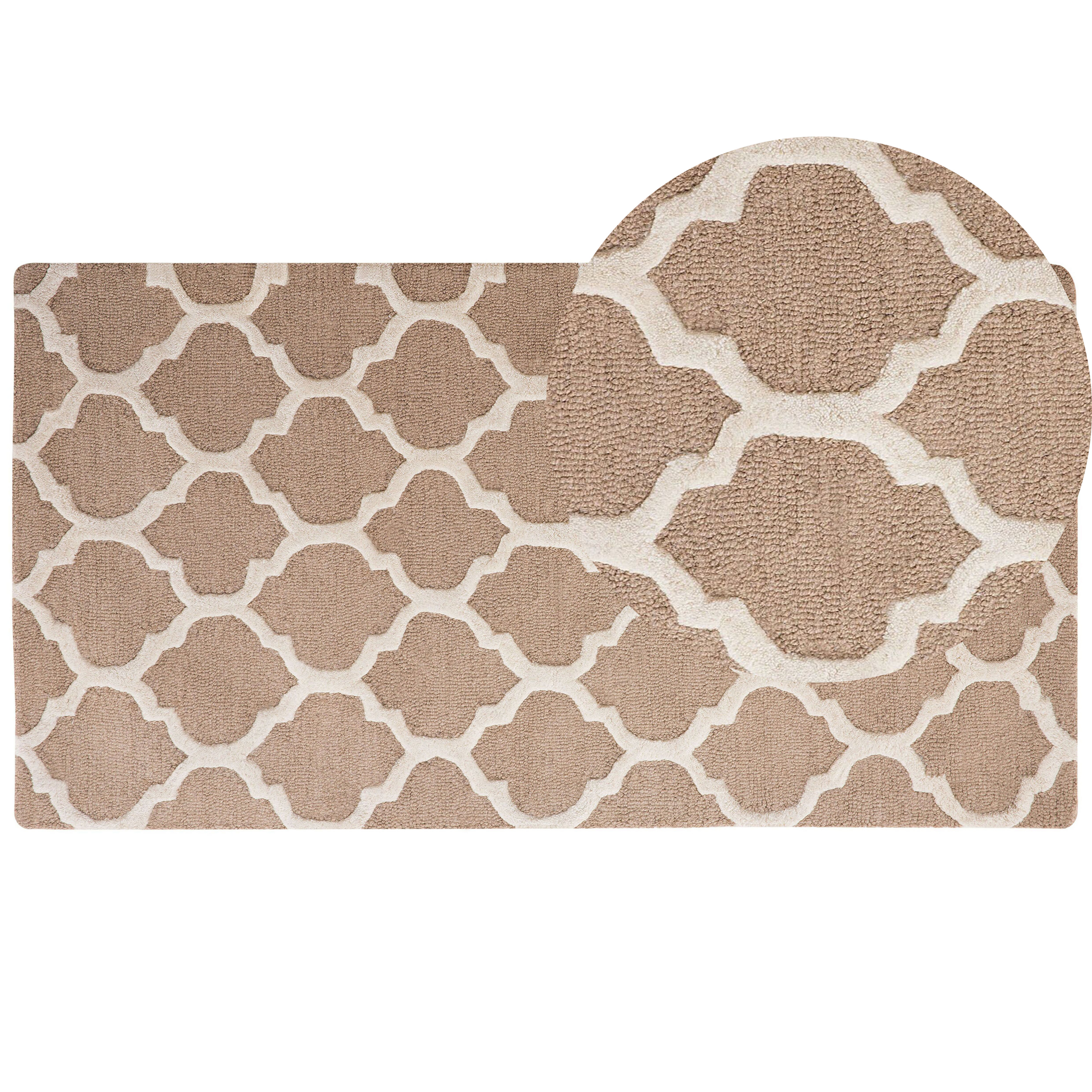Gulvtæppe ERBAA Beige 80 x 150 cm Uld
