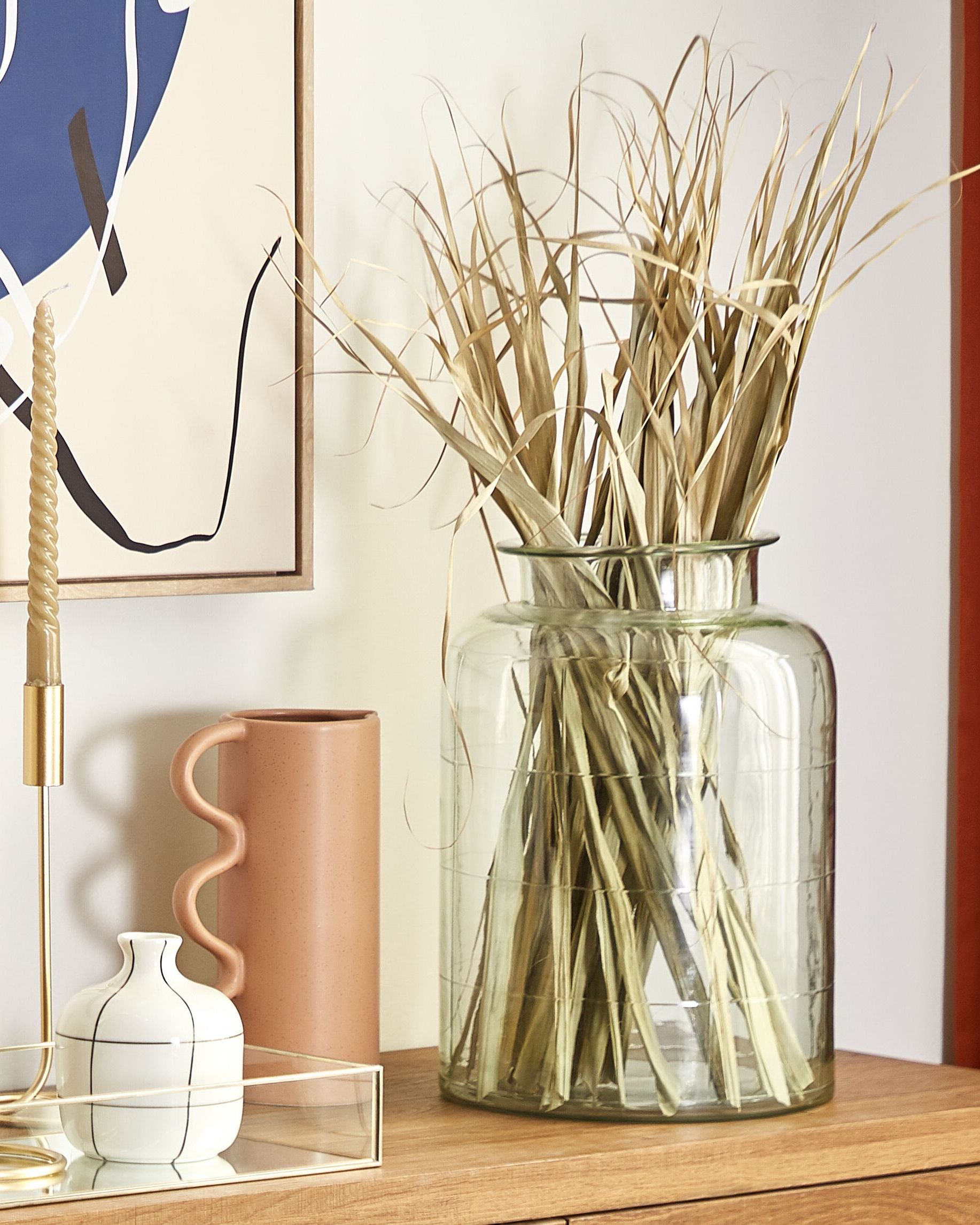 Blomstervase VINDALOO 35 cm Glas Lysegrøn