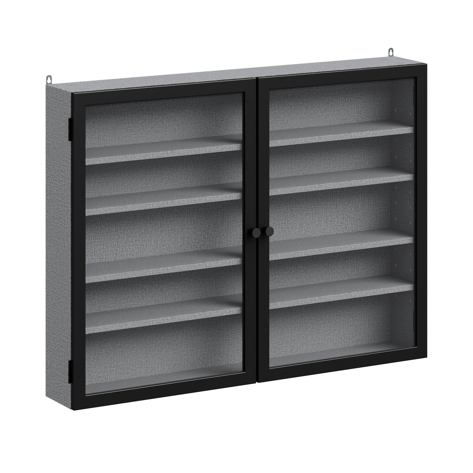 Skab med glasdøre, gråt, 80.0x60.0x12.2 cm, FSB113-DG