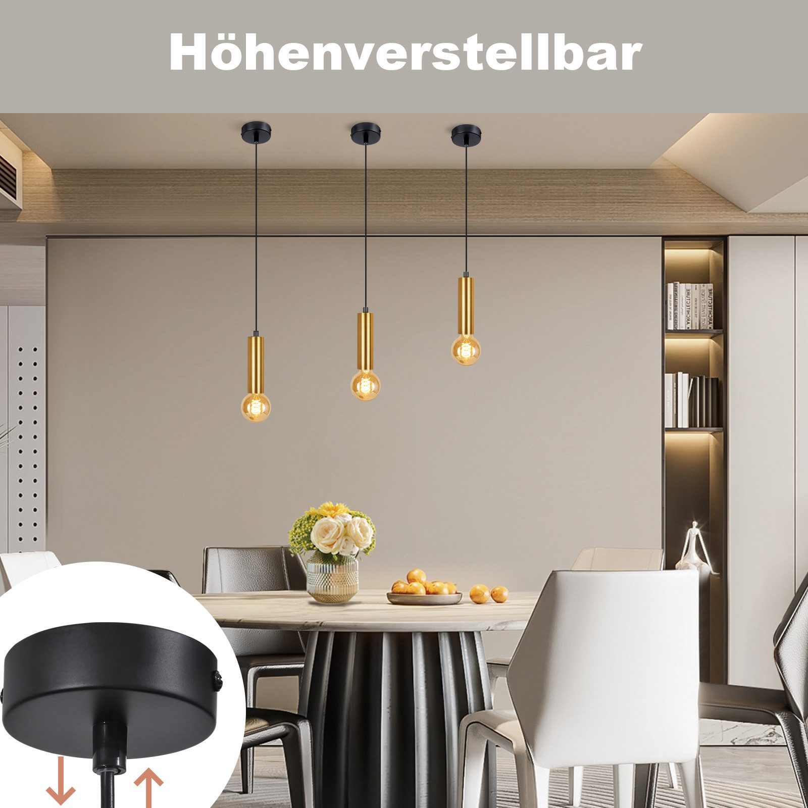 NETTLIFE Pendellampe, spisebord, 1 pære, E27, industriel
