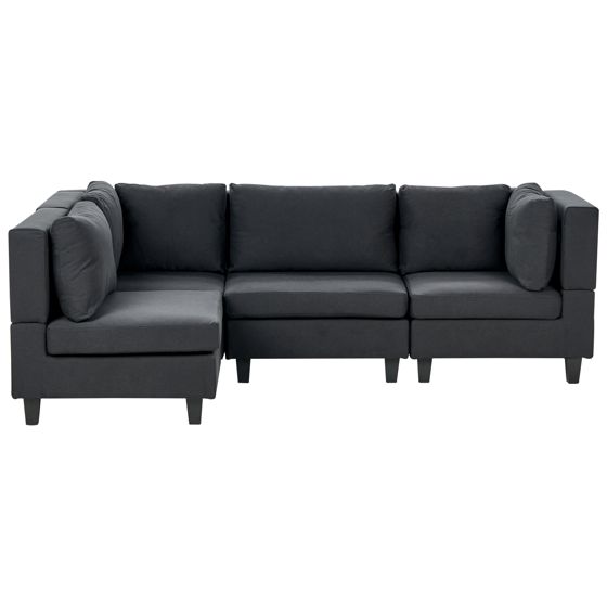 Hjørnesofa modul 4 personers UNSTAD Sort Højrevendt