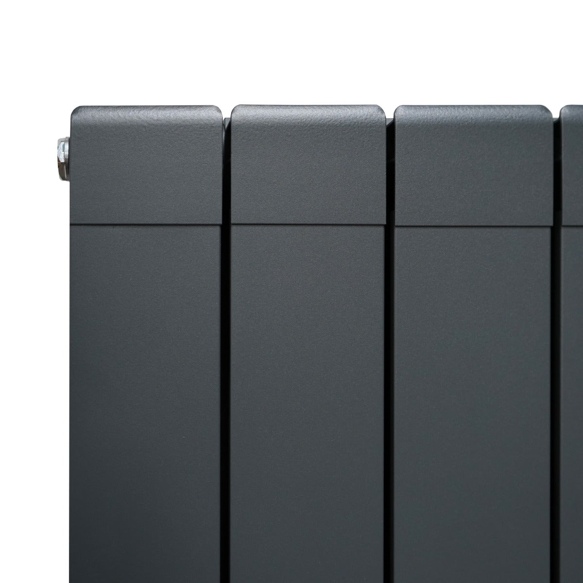 Aluminiumsradiator og ventiler – 1800 mm x 475 mm – Antracitgrå