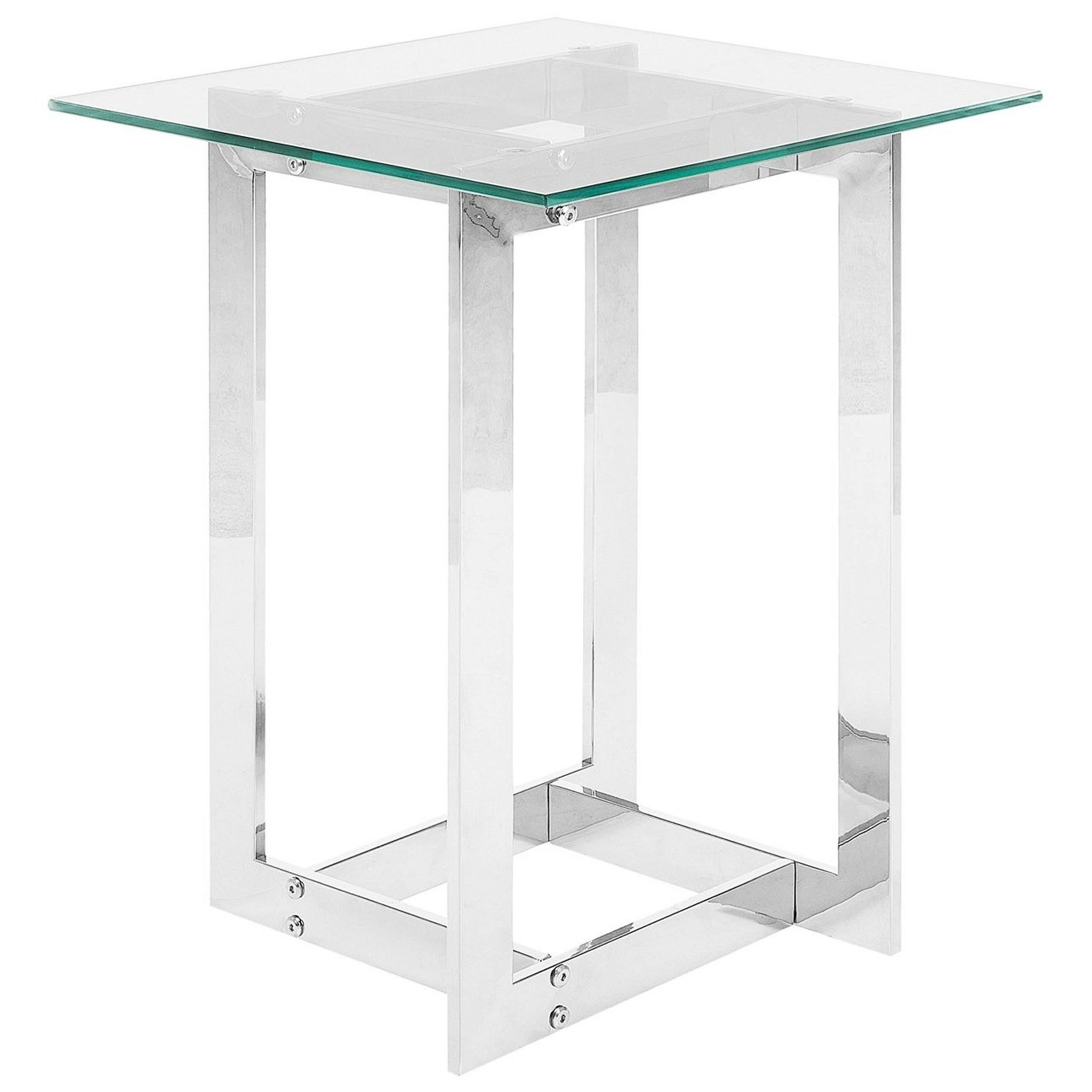 Bord CRYSTAL Hærdet glas Sølv