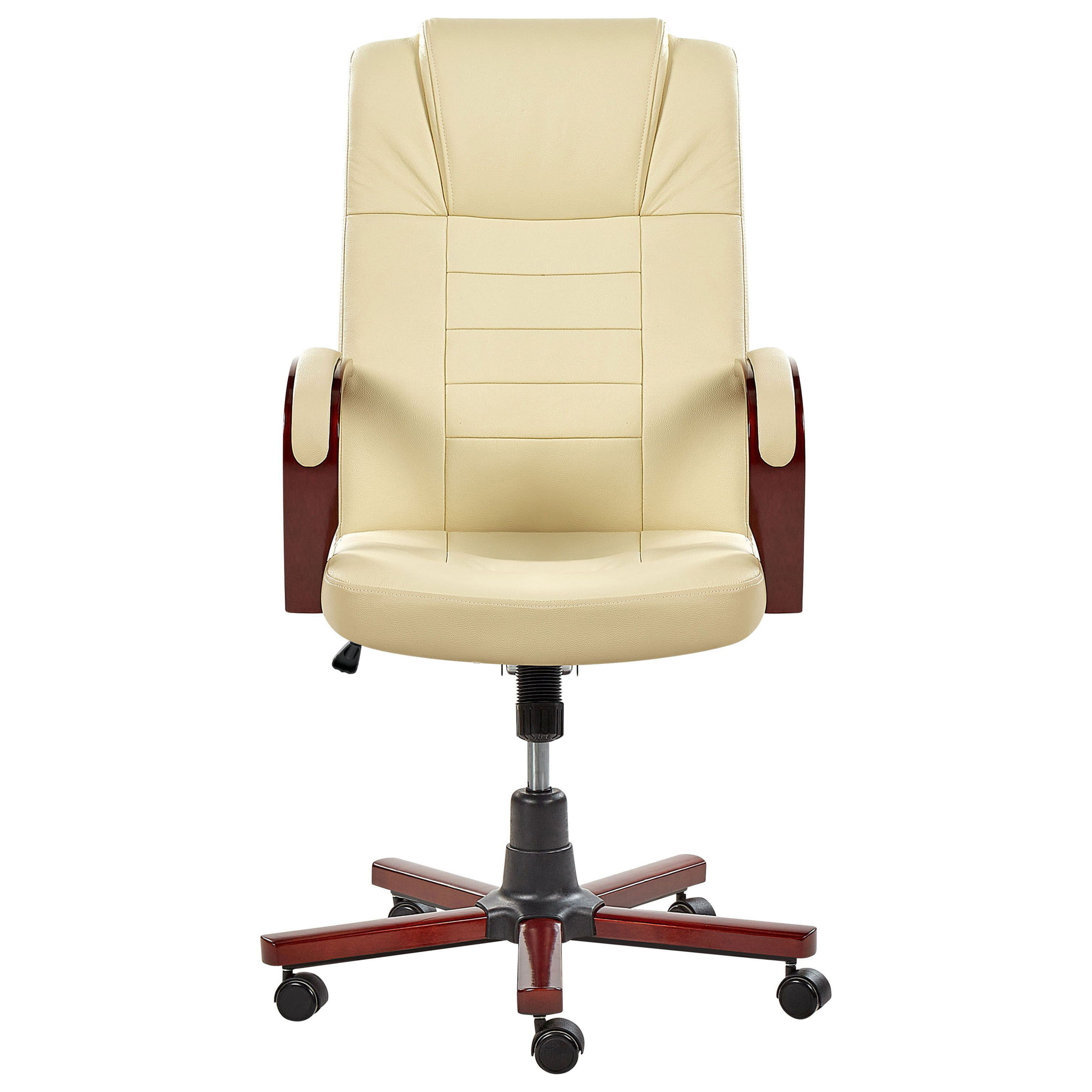 Massagestol DIAMOND med varme Ægte læder Beige
