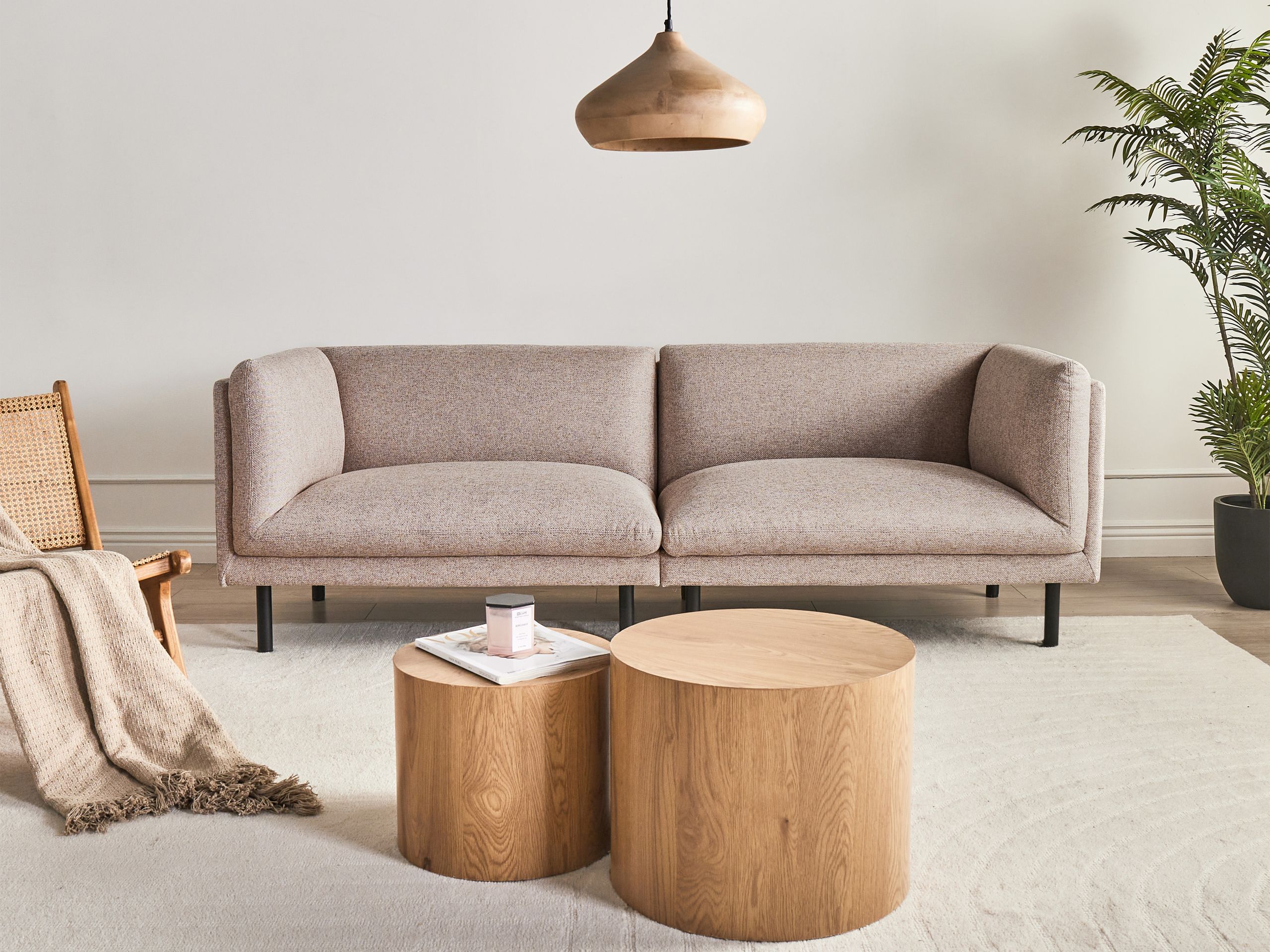 Sofa 3 personers VORGOD Lysebrun
