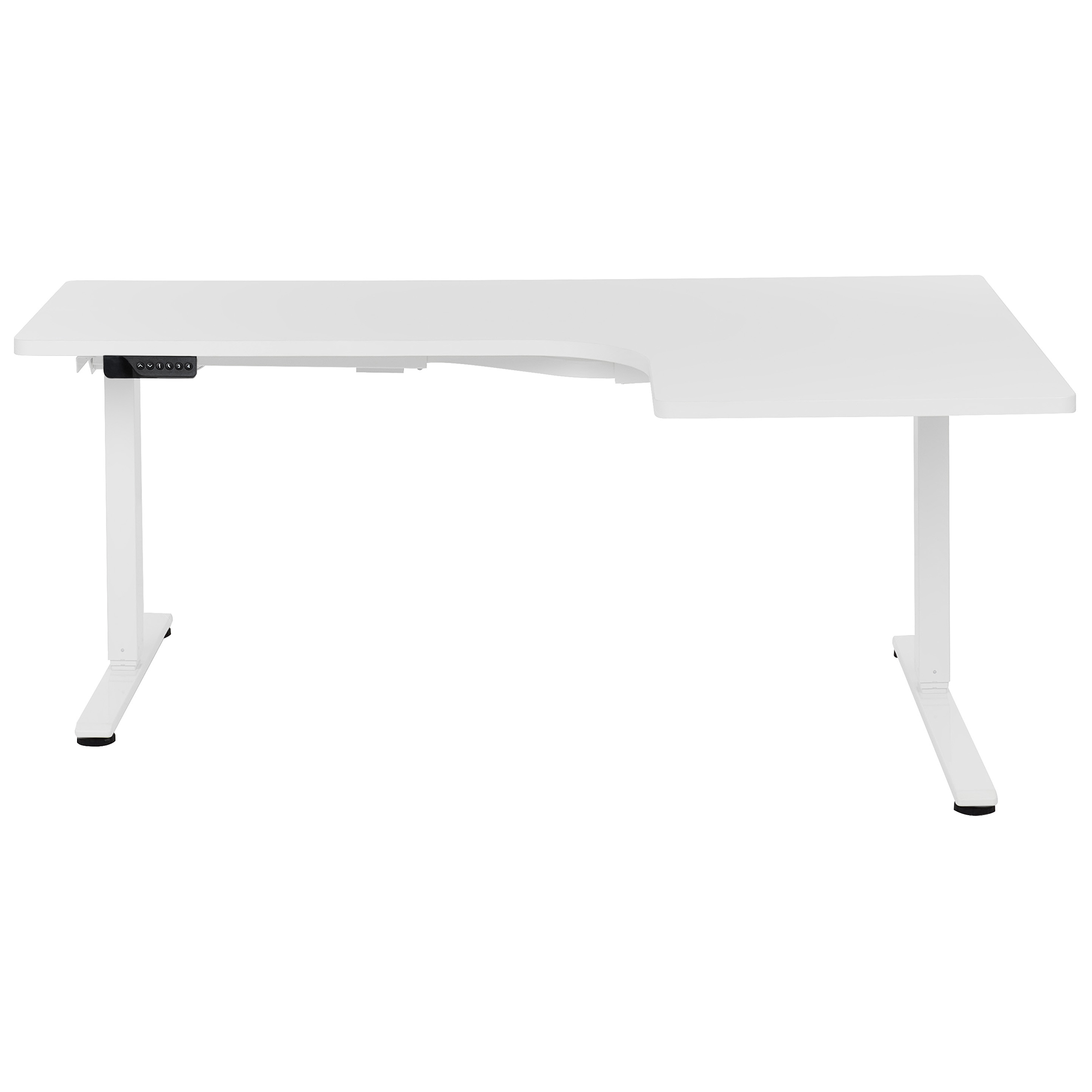 Elektrisk justerbart hjørneskrivebord DESTINES 160 cm 109 cm Hvid Højrevendt