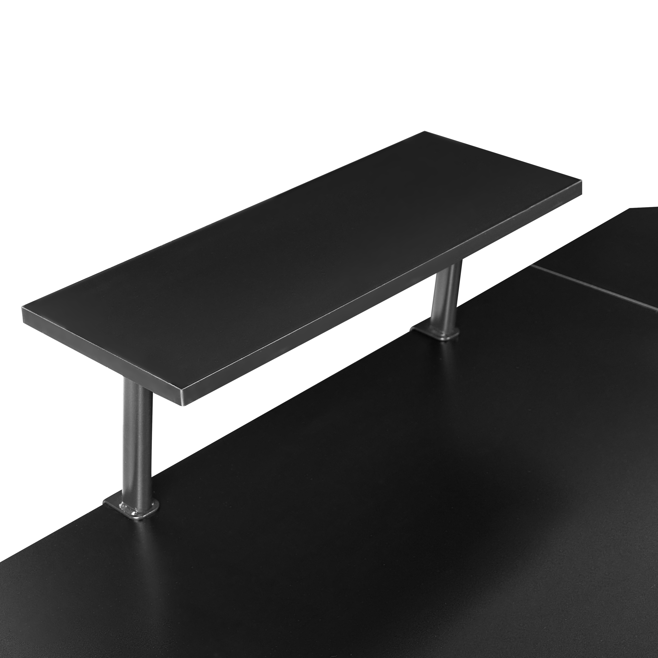 Hjørneskrivebord TACONY 180 cm 140 cm med opbevaring Sort