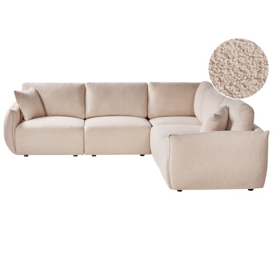 Hjørnesofa modul 5 personers MESNALI Beige Venstrevendt